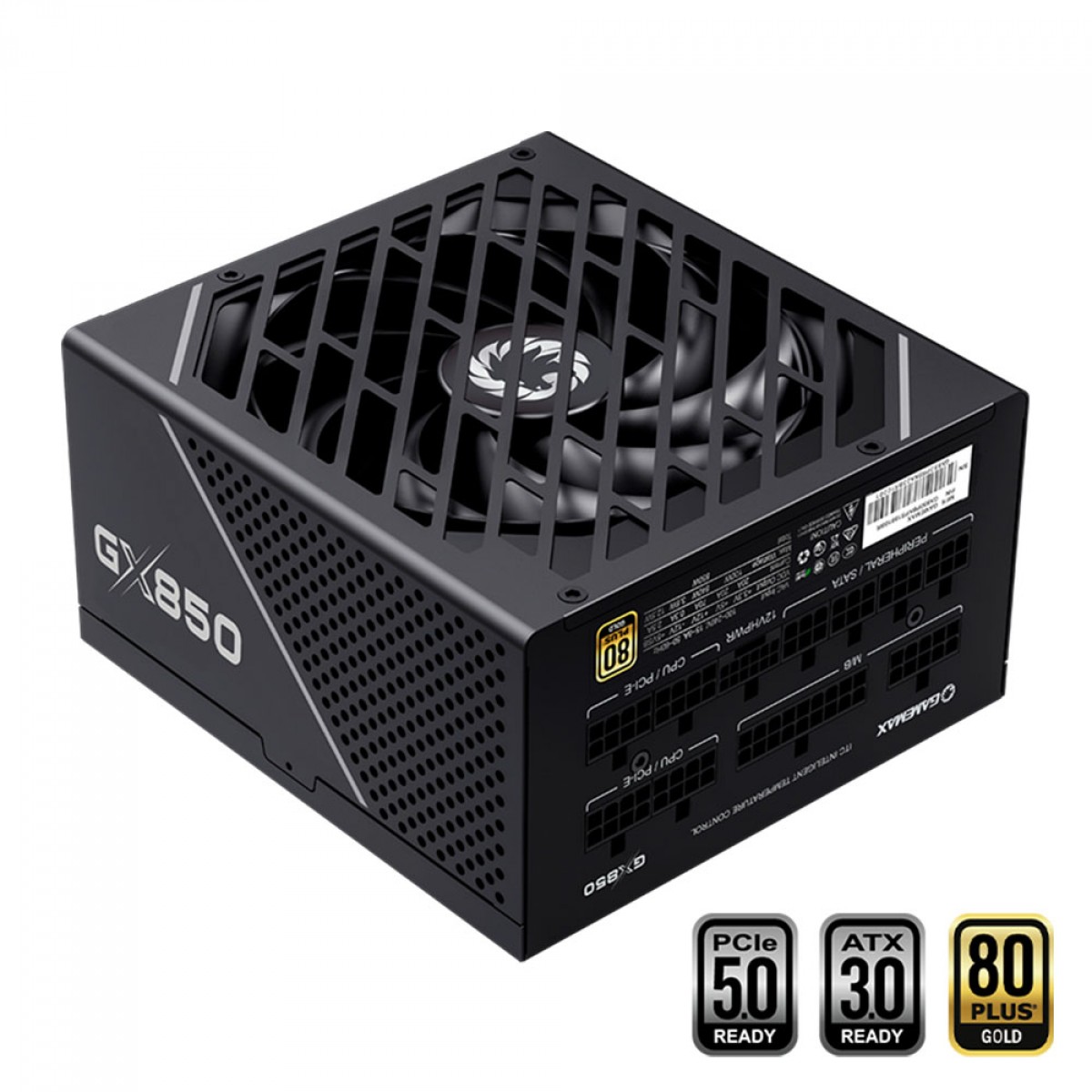 Fonte Gamemax GX850 Pro, 850W, 80 Plus Gold, PCIe 5.0, ATX 3.0, Full Modular, PFC Ativo, Black, GX850PBKPS18810BR