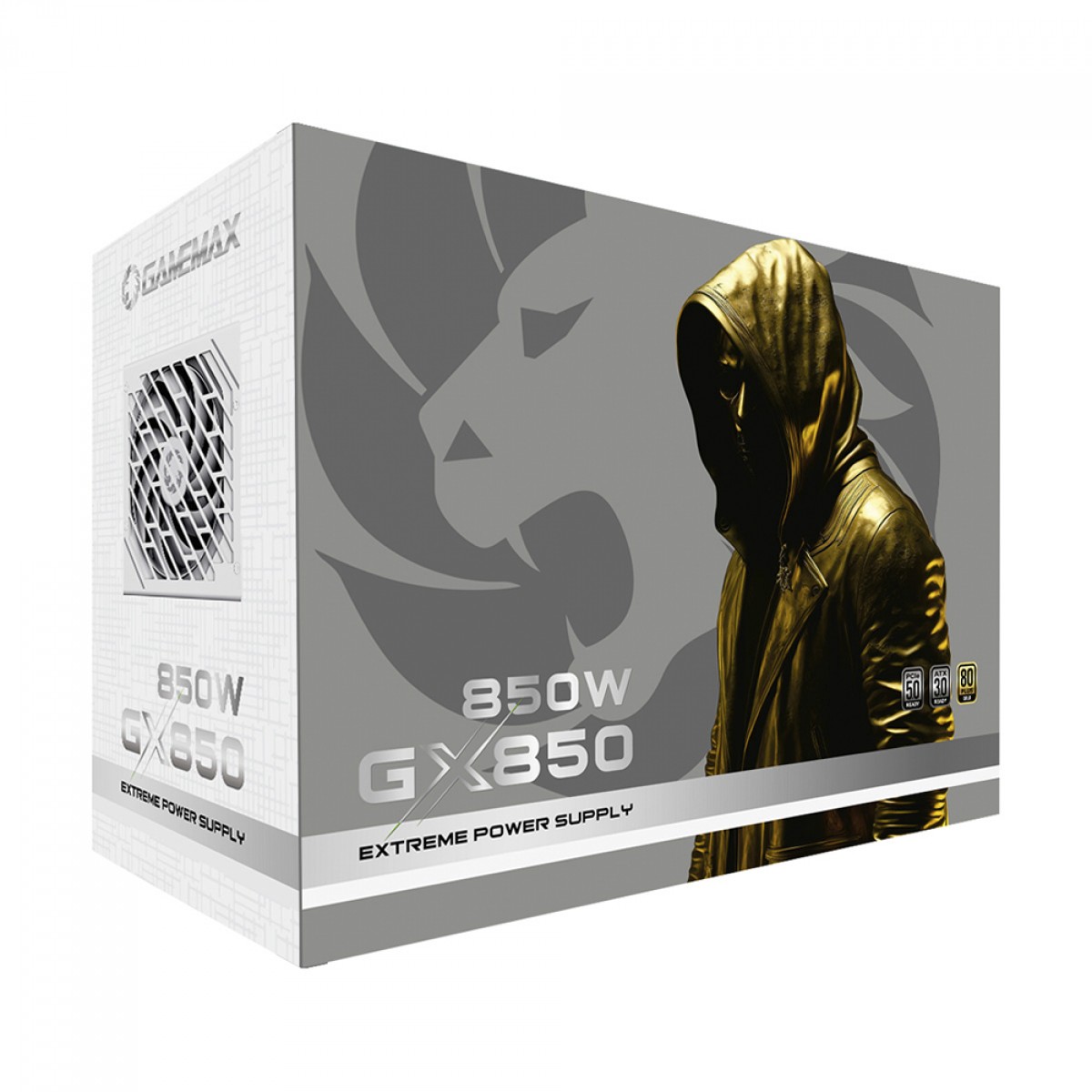 Fonte Gamemax GX850 Pro, 850W, 80 Plus Gold, PCIe 5.0, ATX 3.0, Full Modular, PFC Ativo, White, GX850PWTPS18810BR