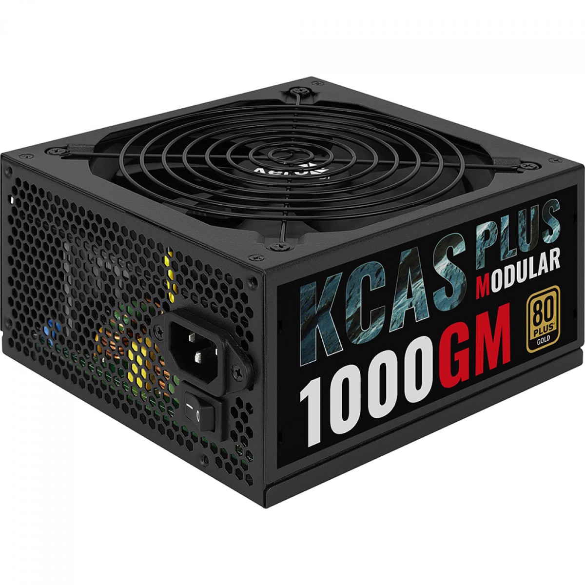 Fonte Gamer Aerocool KCAS Plus, 1000W, 80 Plus Gold, Modular, PFC Ativo, Preto, KCAS PLUS 1000GM