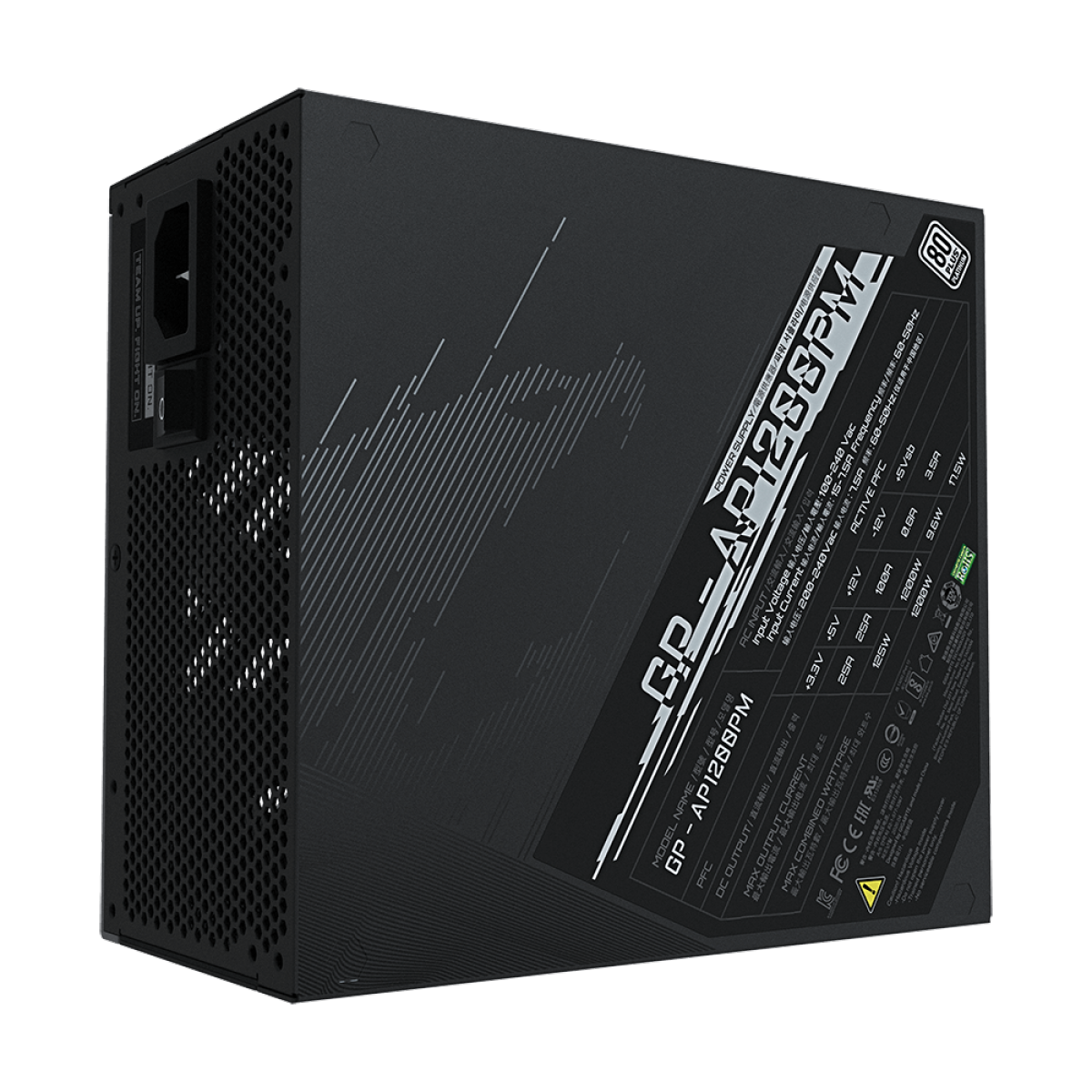 Fonte Gigabyte Aorus AP1200PM 1200W, 80 PLUS Platinum, PFC Ativo, Full Modular, GP-AP1200PM