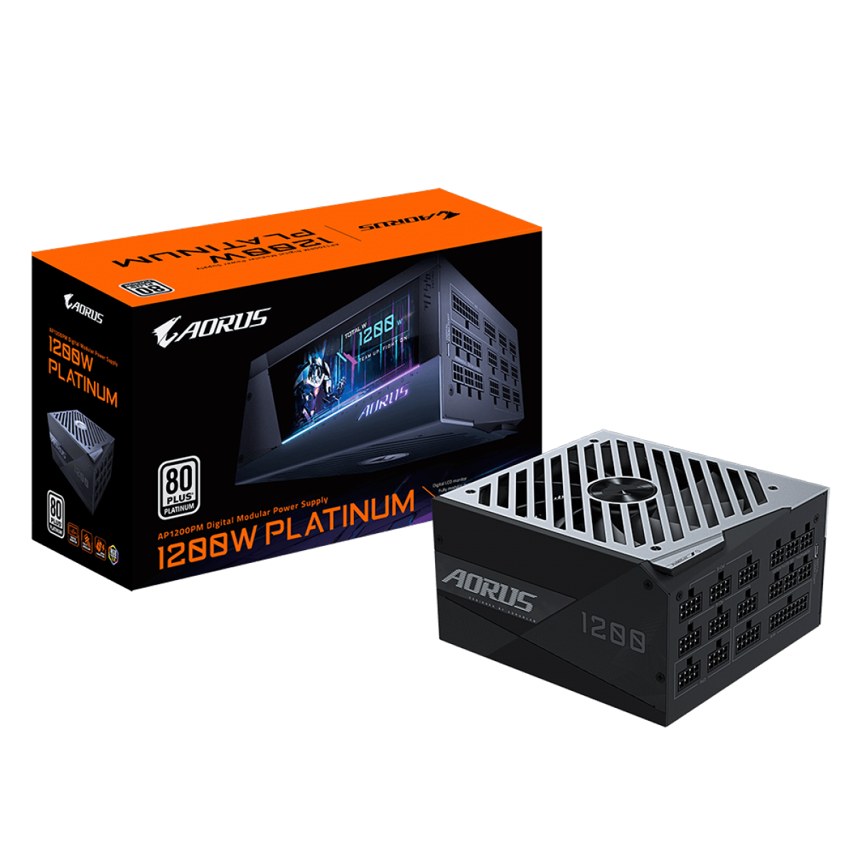 Fonte Gigabyte Aorus AP1200PM 1200W, 80 PLUS Platinum, PFC Ativo, Full Modular, GP-AP1200PM
