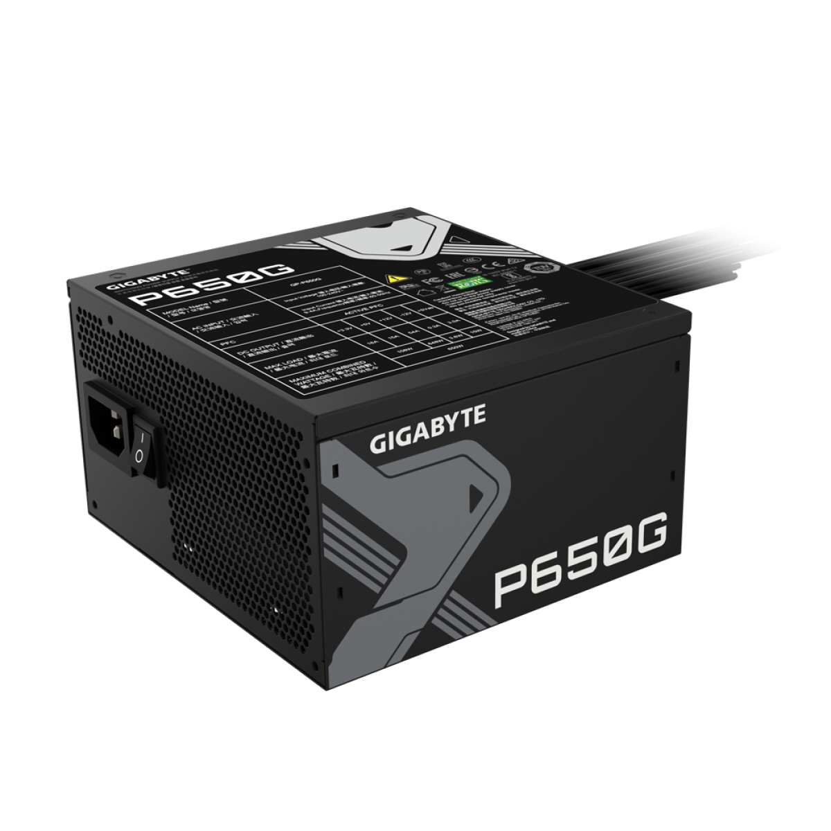Fonte Gigabyte P650G, 650W, 80 Plus Gold, PFC Ativo, GP-P650G