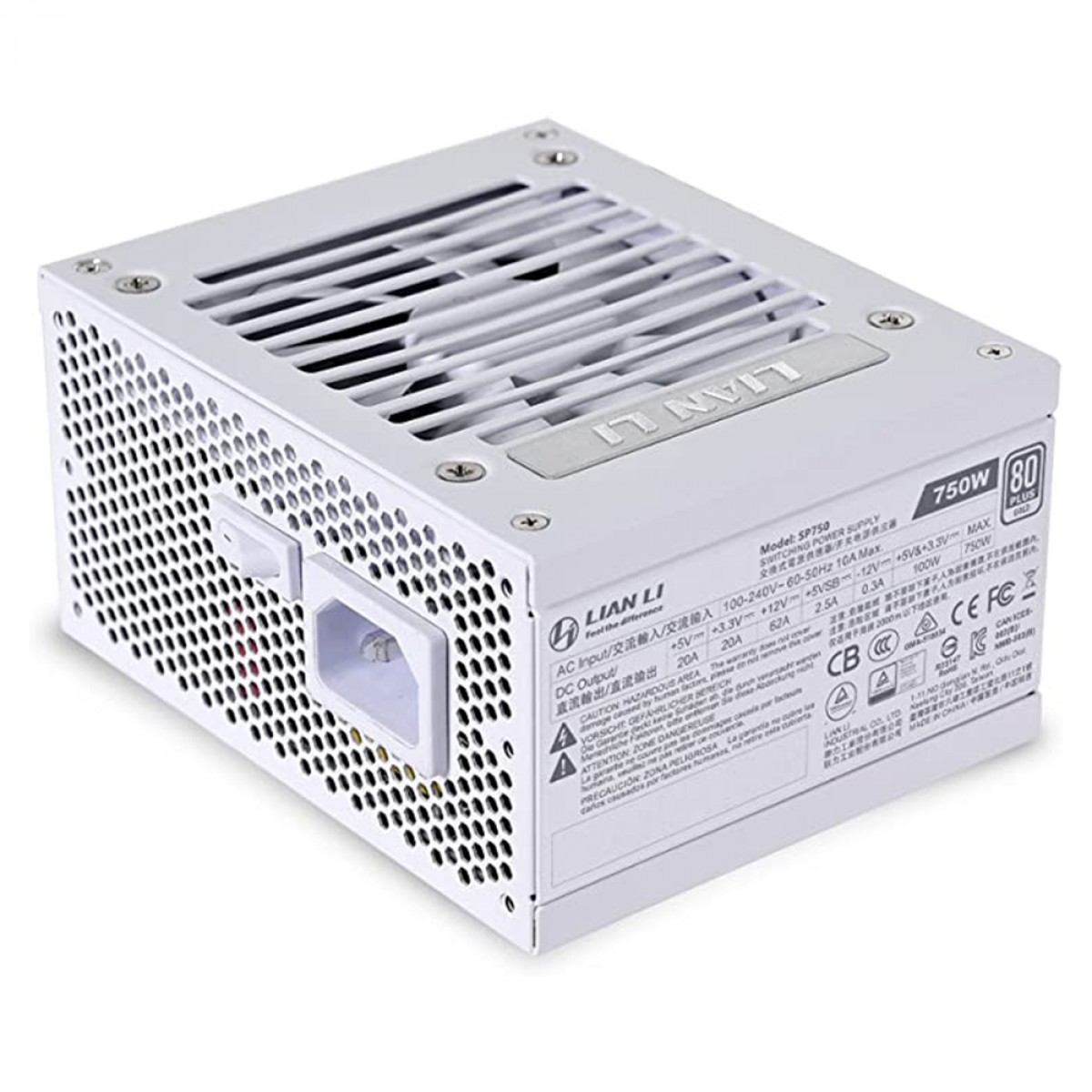 Fonte Lian Li, 750W, 80 Plus Gold, PFC Ativo, White, SP750 WHITE 