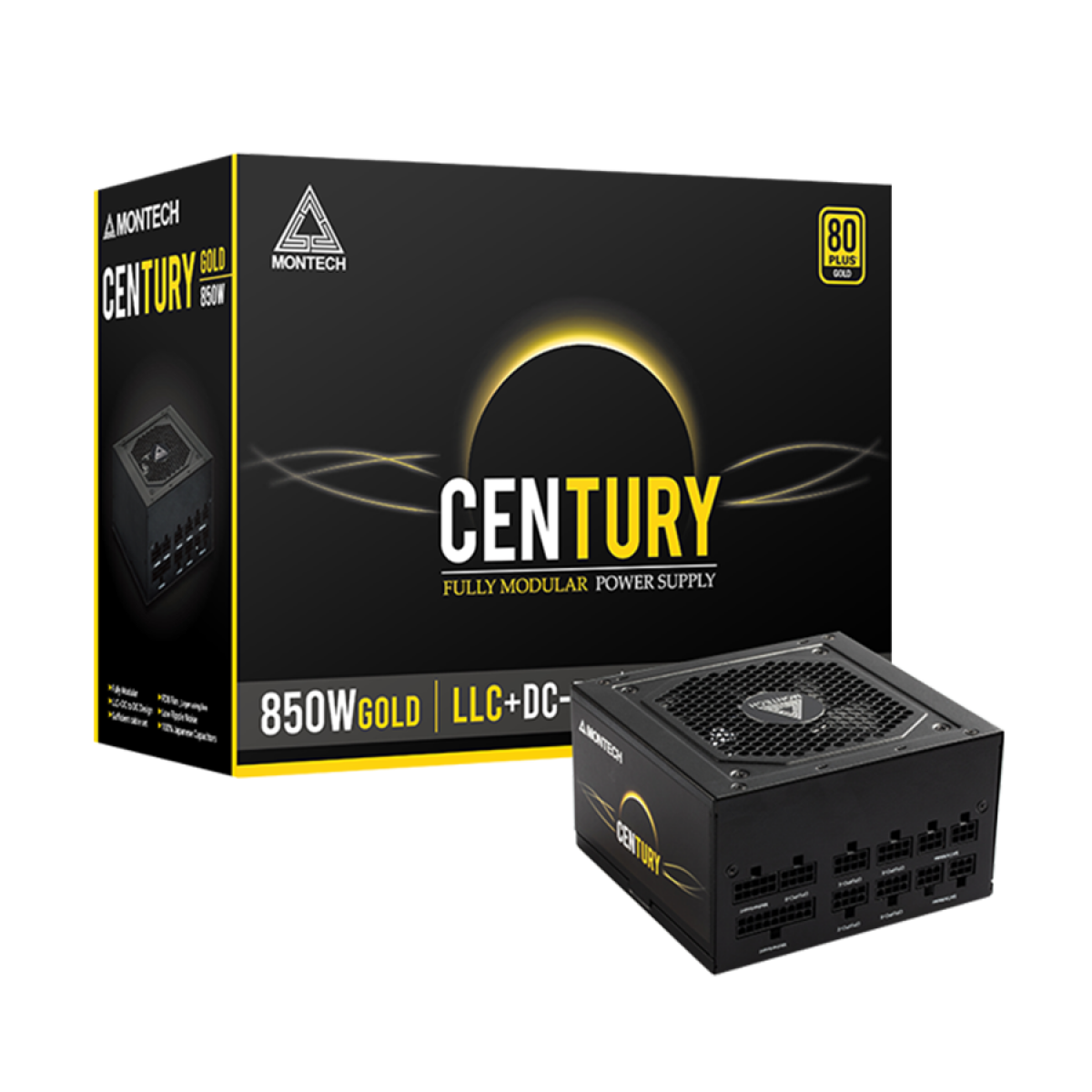 Fonte Montech Century Gold 850W, 80 Plus Gold, PFC Ativo