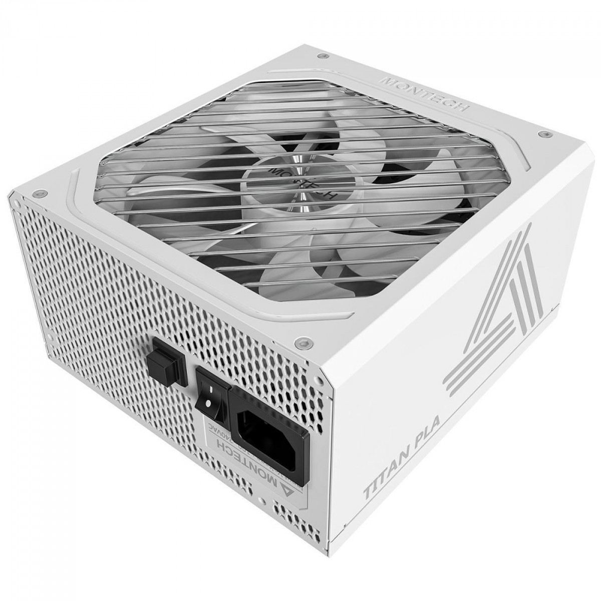 Fonte Montech Titan PLA, 1000W, 80 Plus Platinum, PFC Ativo, ATX 3.1, PCIe 5.1, Full Modular, White