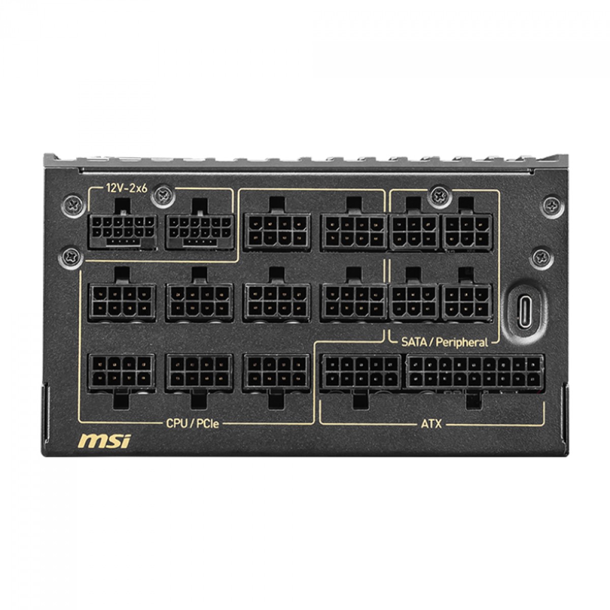 Fonte MSI MEG AI1600T PCIE5, 1600W, 80 Plus Titanium, Cybenetics Titanium, PFC Ativo, ATX 3.1, Full Modular, Preto