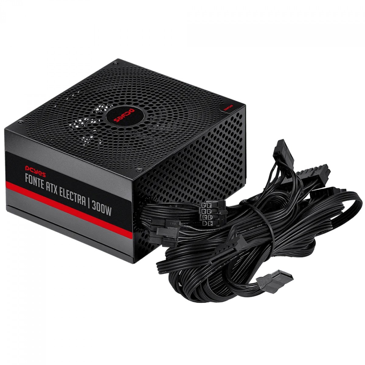 Fonte PCYes Electra, 300W, PFC Ativo, Preto, ELEC300W