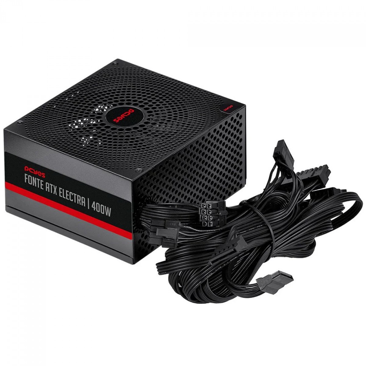 Fonte PCYes Electra, 400W, PFC Ativo, Preto, ELEC400W