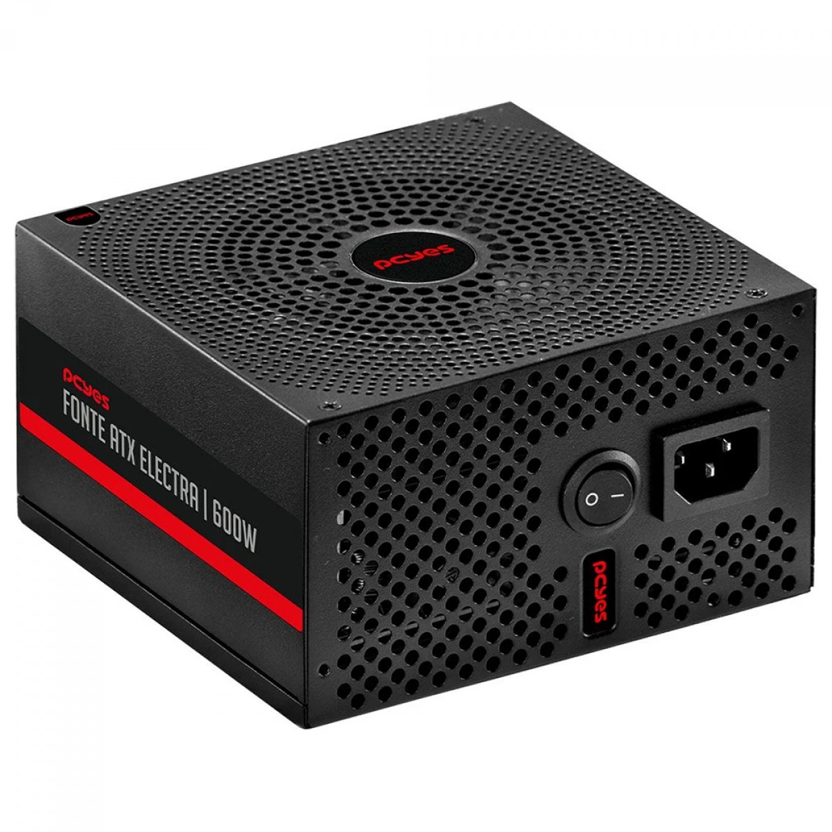 Fonte PCYes Electra, 600W, PFC Ativo, Preto, ELEC600W