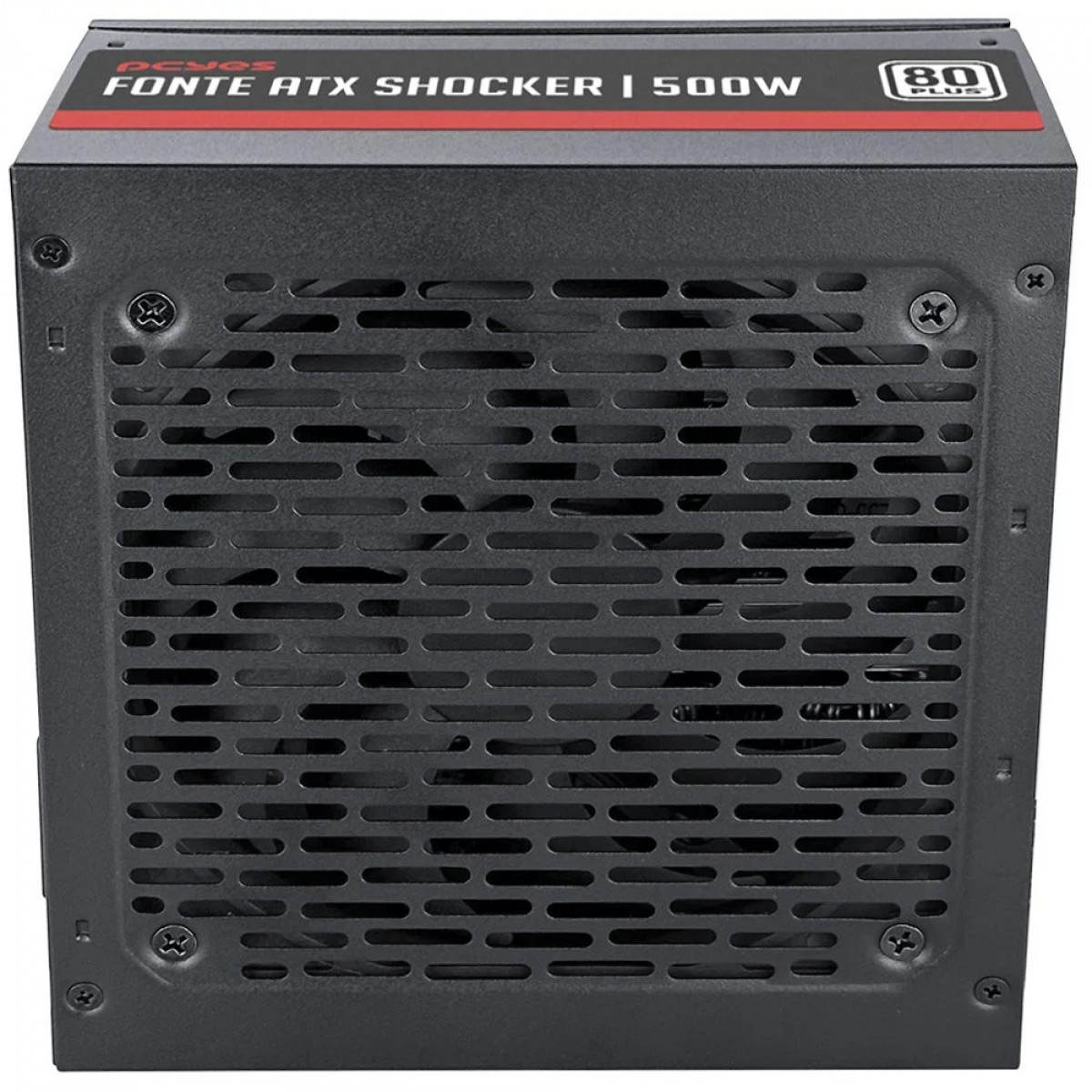 Fonte PCYes Shocker, 500W, 80 Plus White, PFC Ativo, Preto, PF500SHW