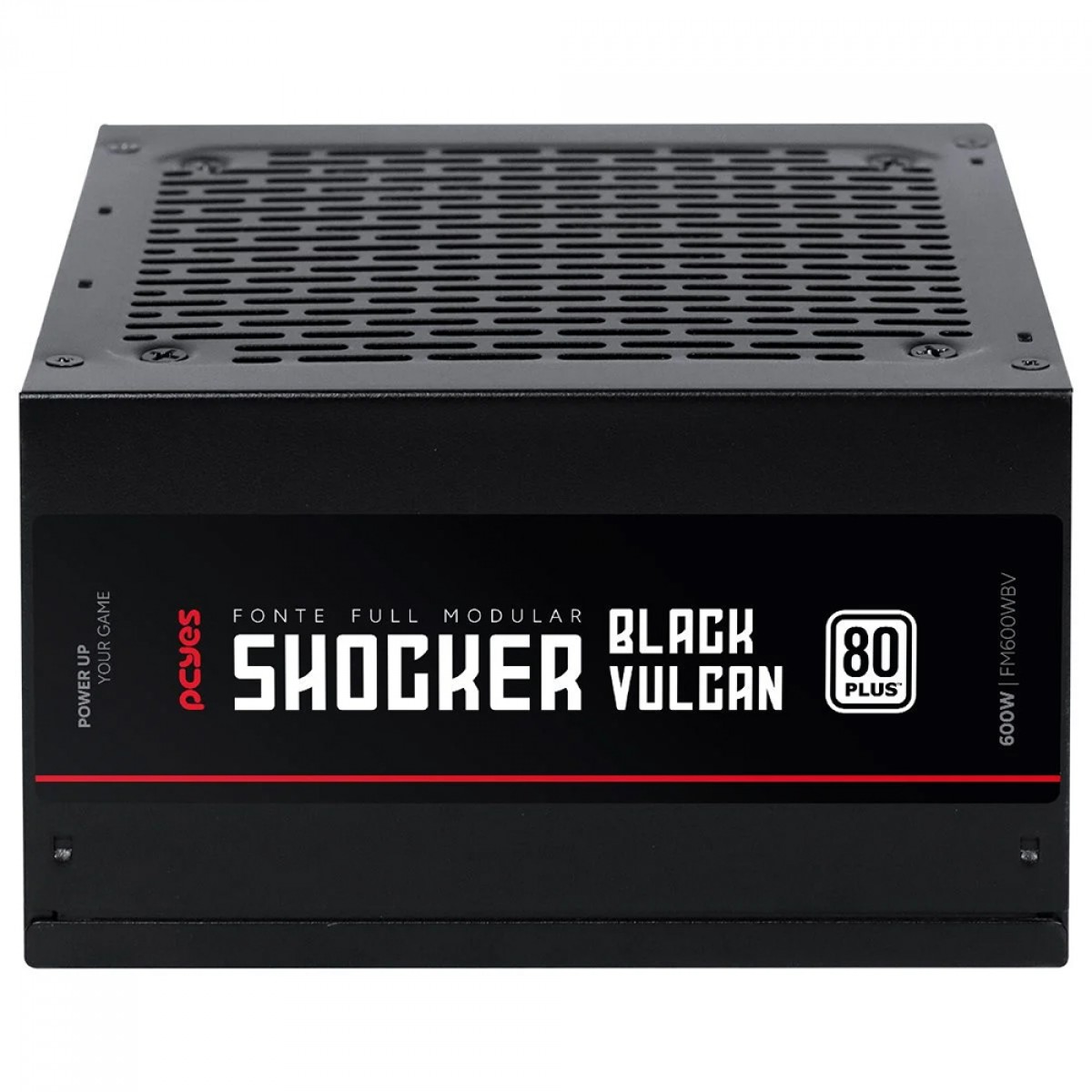 Fonte PCYes Shocker, 600W, 80 Plus White, PFC Ativo, Full Modular, Preto, FM600WBV