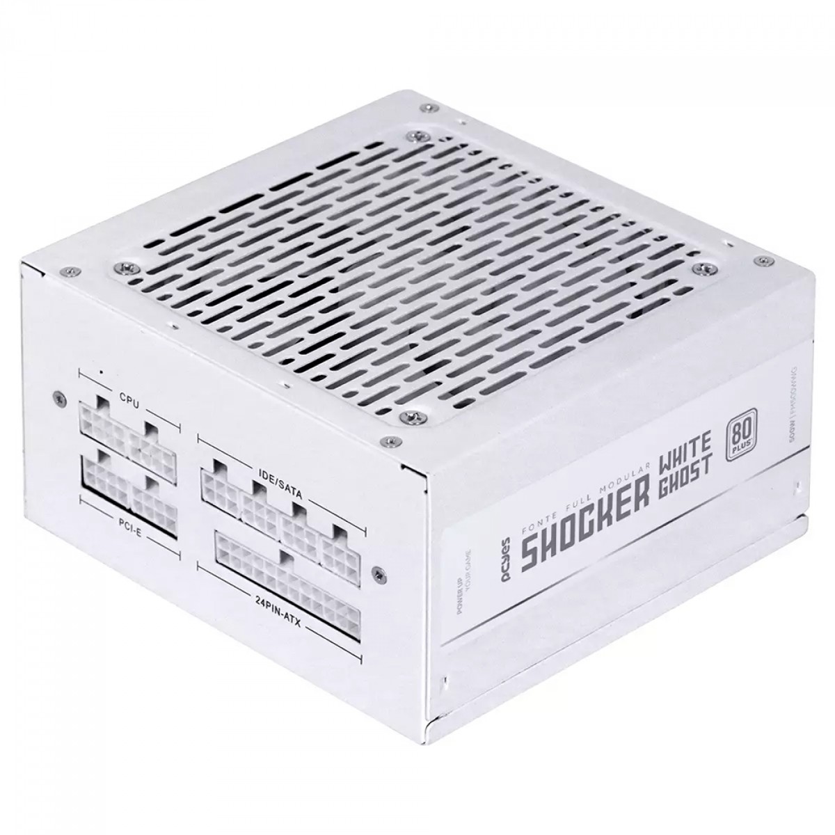 Fonte PCYES Shocker White Ghost, 500W, Full Modular, 80 Plus White, Branca, FM500WWG