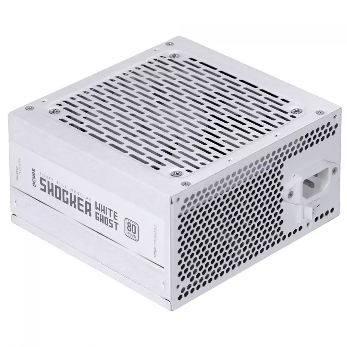 Fonte PCYES Shocker White Ghost, 500W, Full Modular, 80 Plus White, Branca, FM500WWG