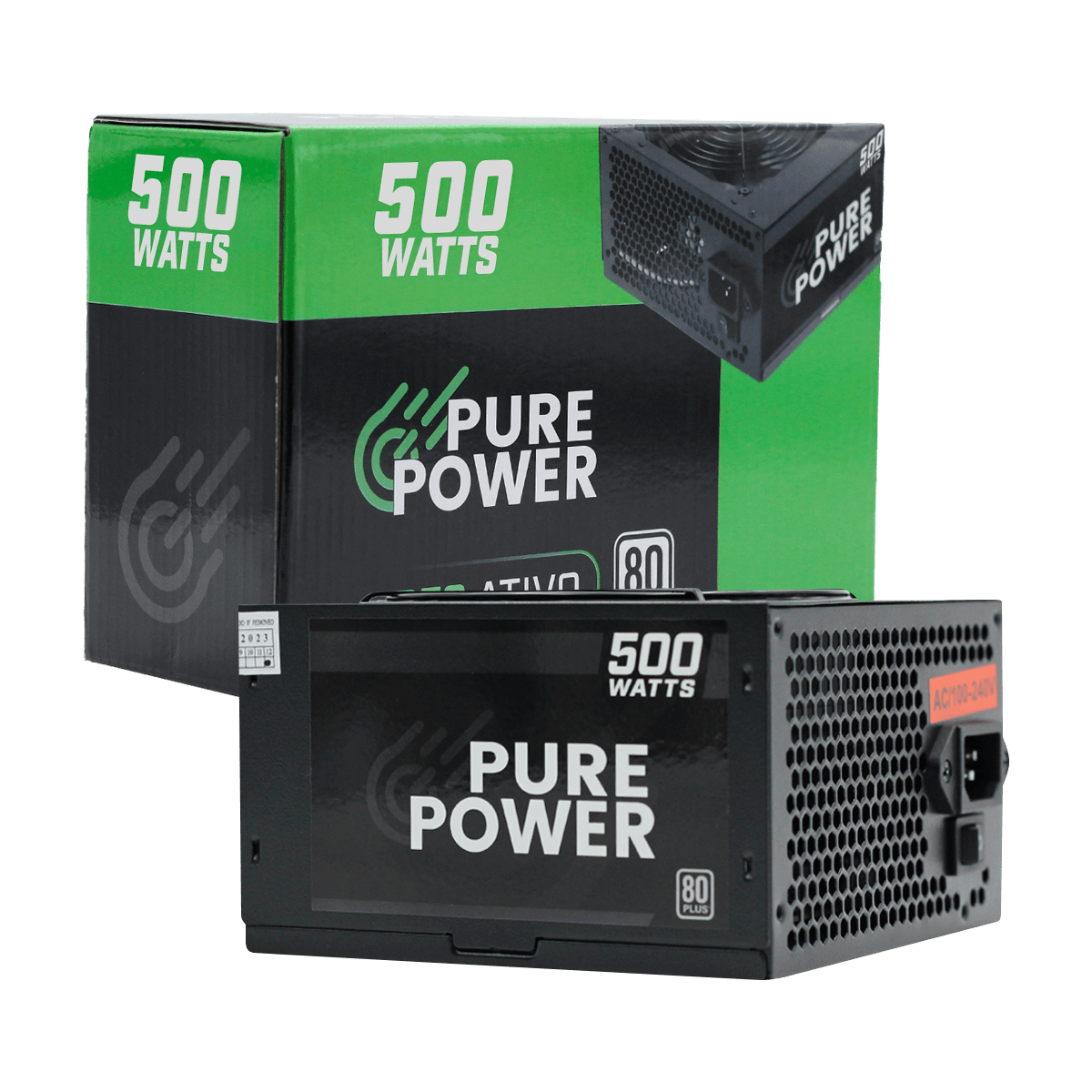Fonte Pure Power, 500W, 80 Plus White, PFC Ativo, Black, PP-PSU2-500W PFC
