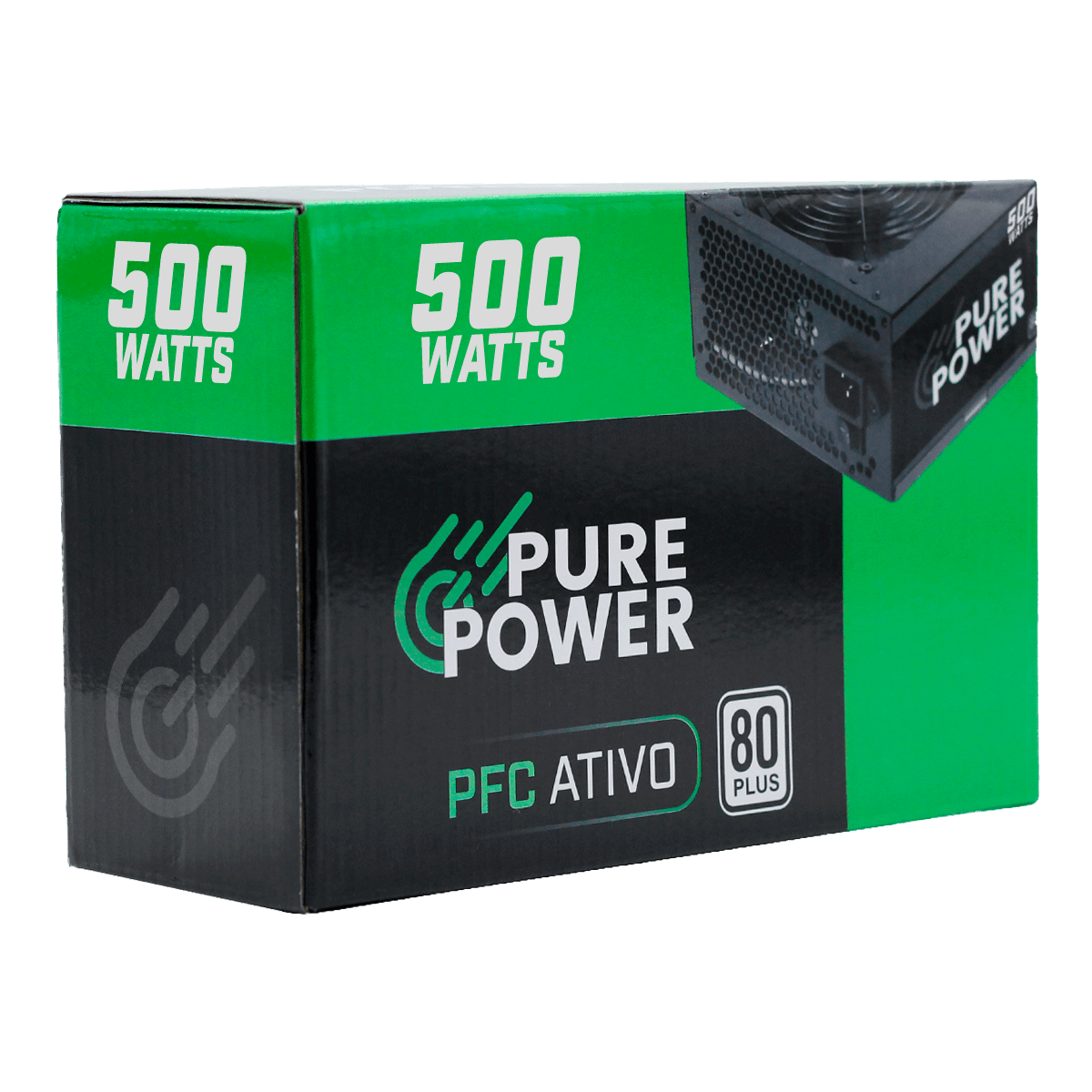 Fonte Pure Power, 500W, 80 Plus White, PFC Ativo, Black, PP-PSU2-500W PFC