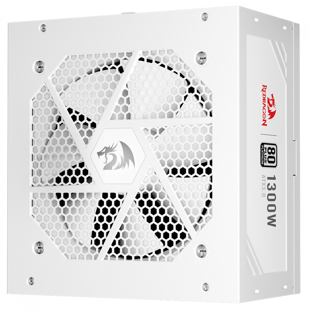Fonte Redragon RGPS 1300W, 80 Plus Platinum, PFC Ativo, PCIe 5.1, Full Modular, Branco, GC-PS018W