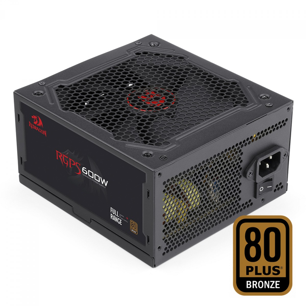 Fonte Redragon RGPS 600W, 80 Plus Bronze, PFC Ativo, Cabo Flat, GC-PS002
