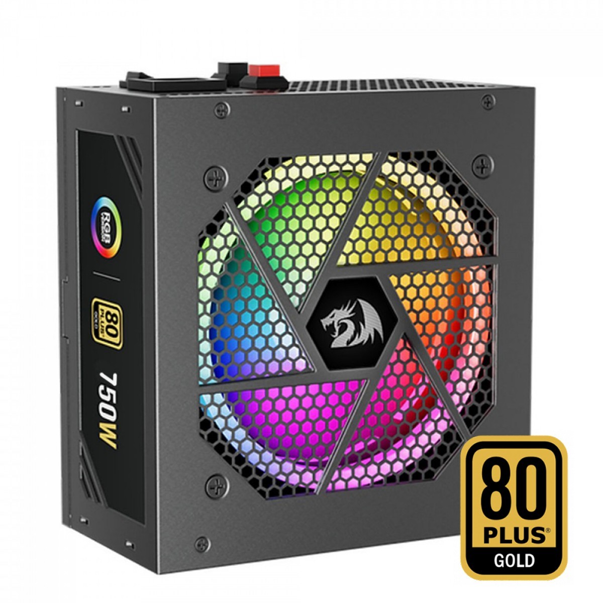 Fonte Redragon RGPS, 750W, RGB, 80 Plus Gold, PFC Ativo, Full Modular, GC-PS006-1