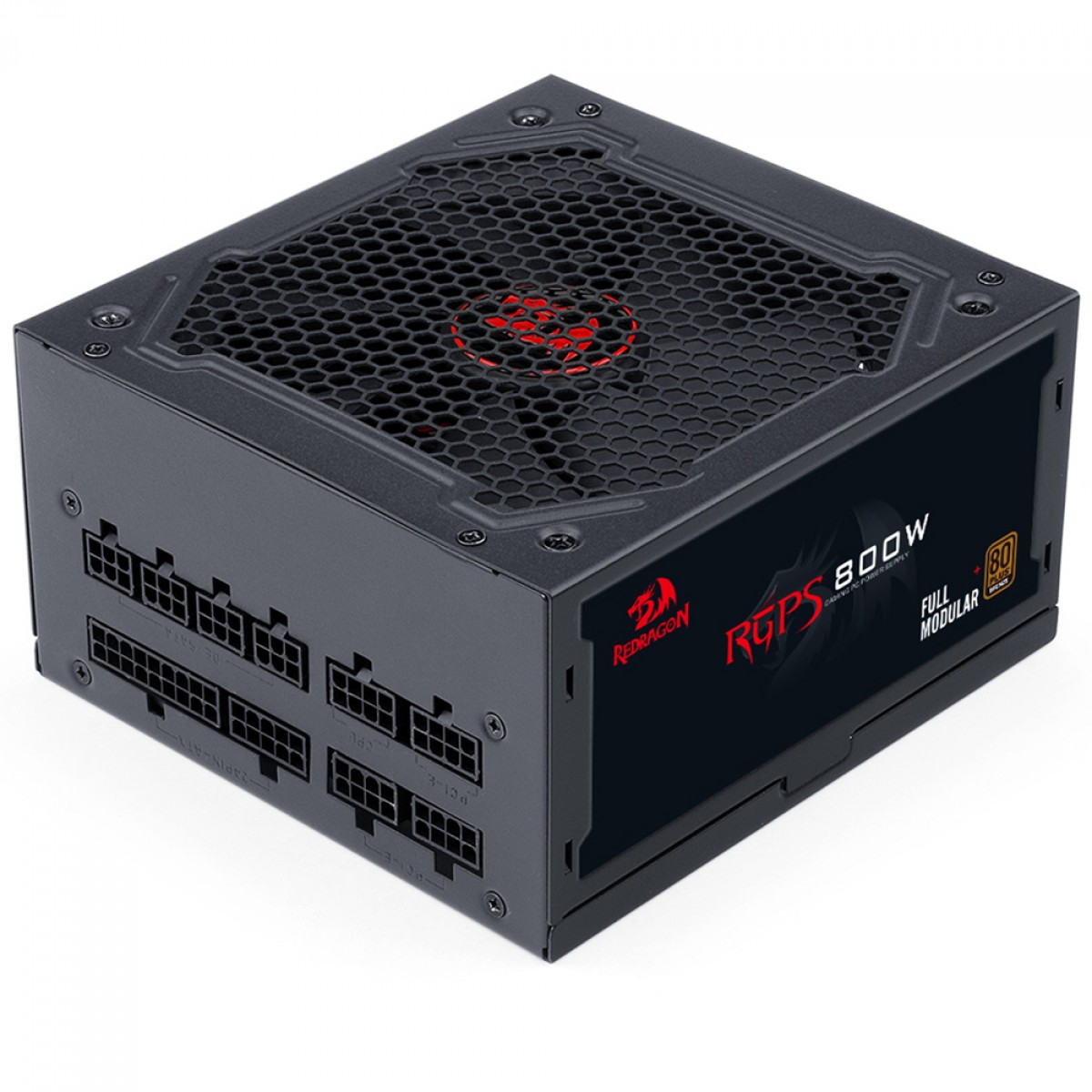 Fonte Redragon RGPS 800W, 80 Plus Bronze, PFC Ativo, PCIe 5.1, Full Modular, GC-PS011 V2
