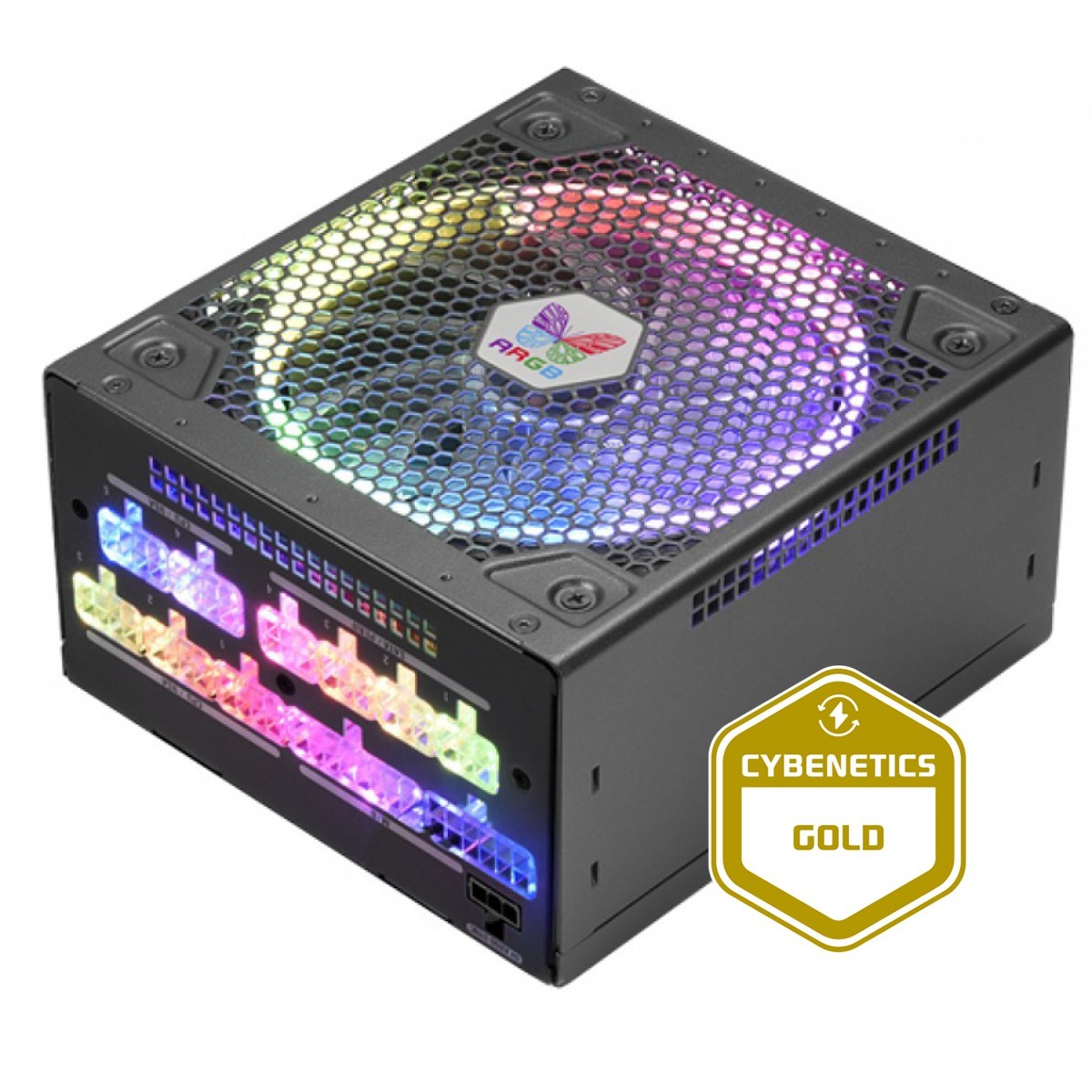 Fonte Super Flower LEADEX III ARGB 650W, 80 Plus Gold, Black, PFC Ativo, Full Modular, SF-650F14RG(BK) Com Cabo de força