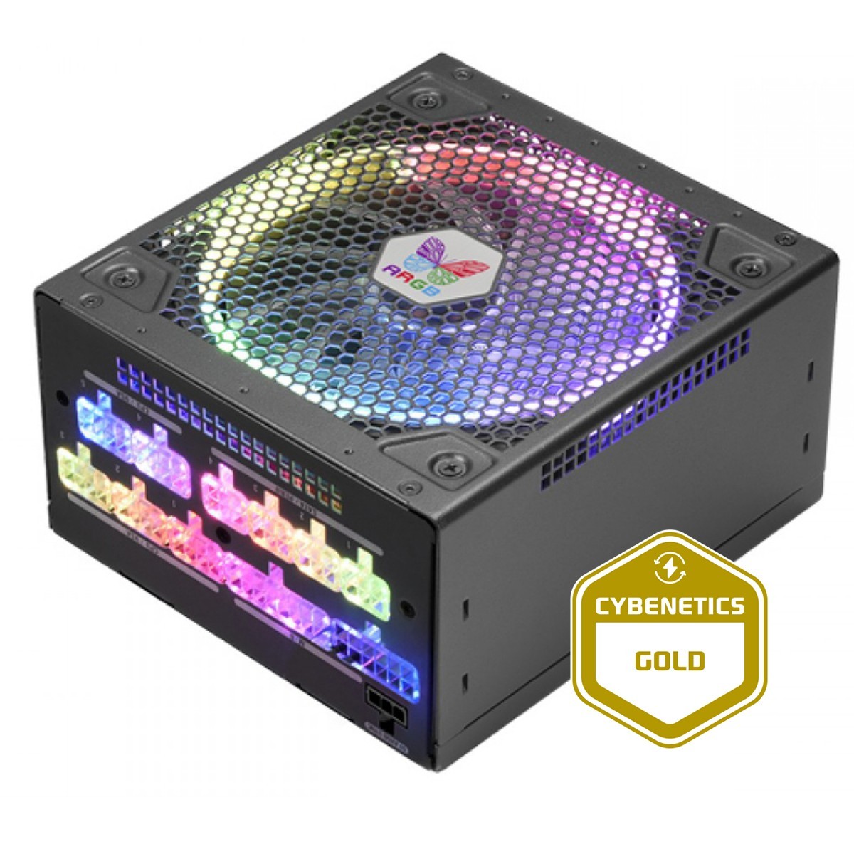 Fonte Super Flower LEADEX III ARGB 750W, 80 Plus Gold, Black, PFC Ativo, Full Modular, SF-750F14RG(BK) Com Cabo de força