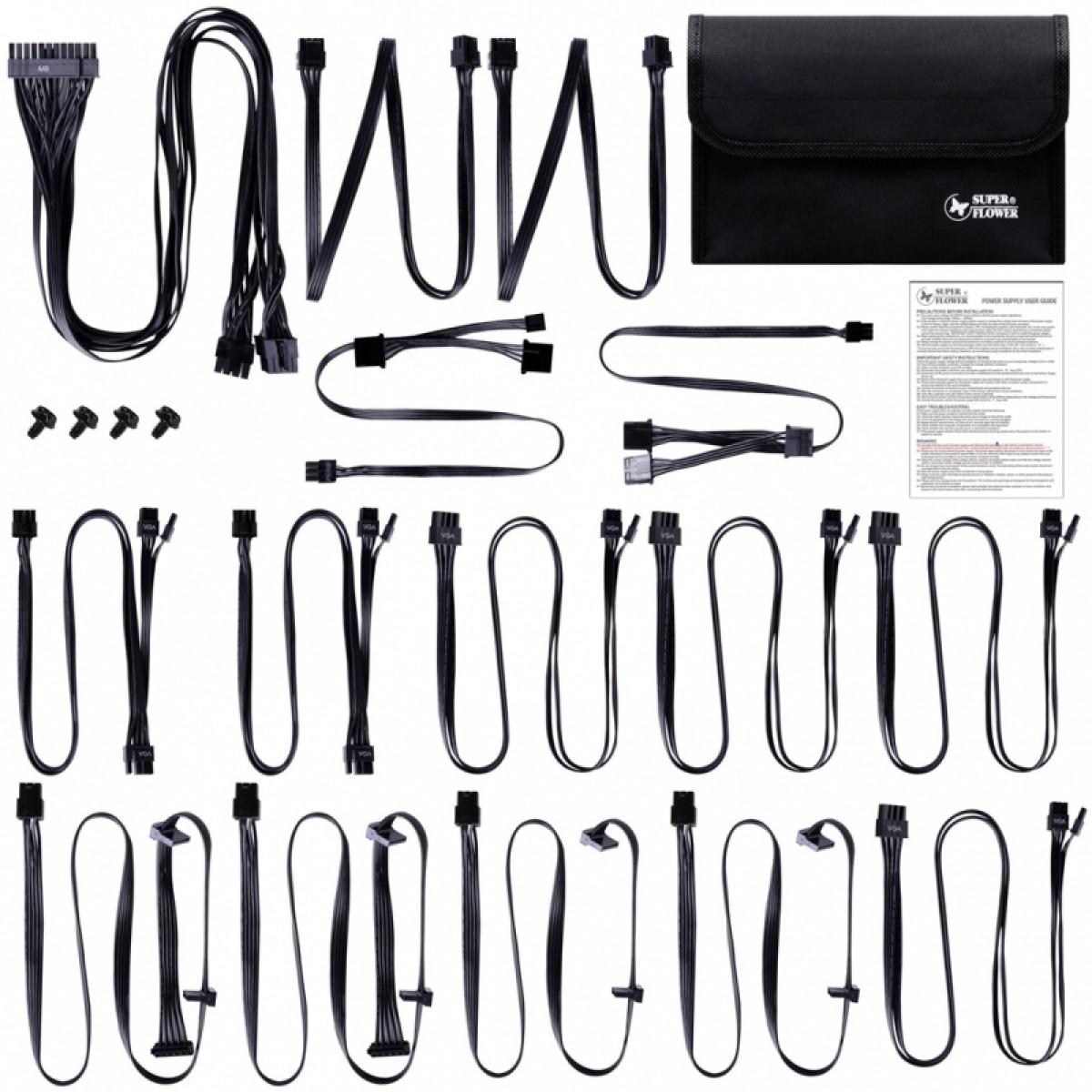 Fonte Super Flower LEADEX Platinum SE 1000W, 80 Plus Platinum, PFC Ativo, Full Modular, SF-1000F14MP(BK)