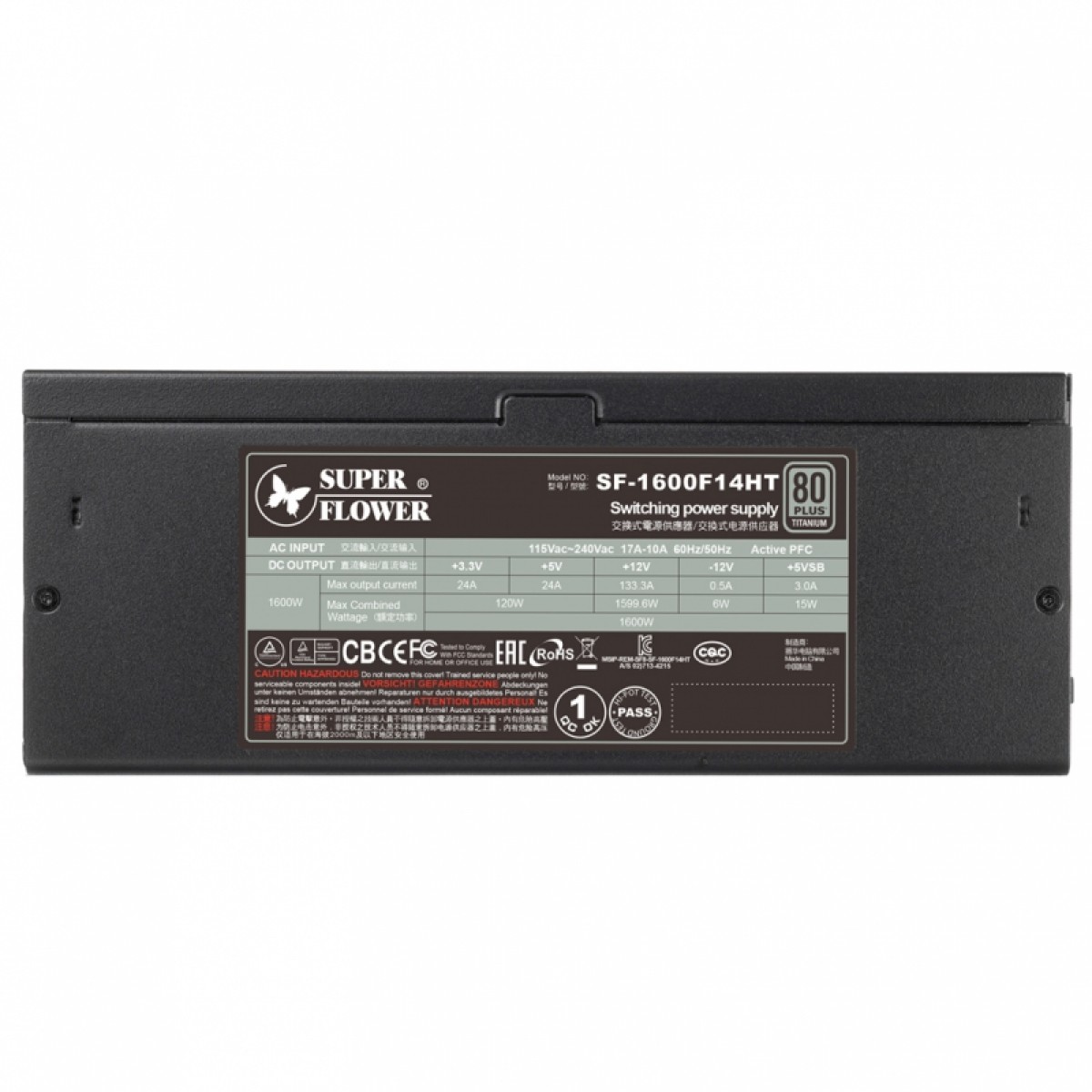 Fonte Super Flower LEADEX Titanium 1600W, 80 Plus Titanium, PFC Ativo, Full Modular, SF-1600F14HT