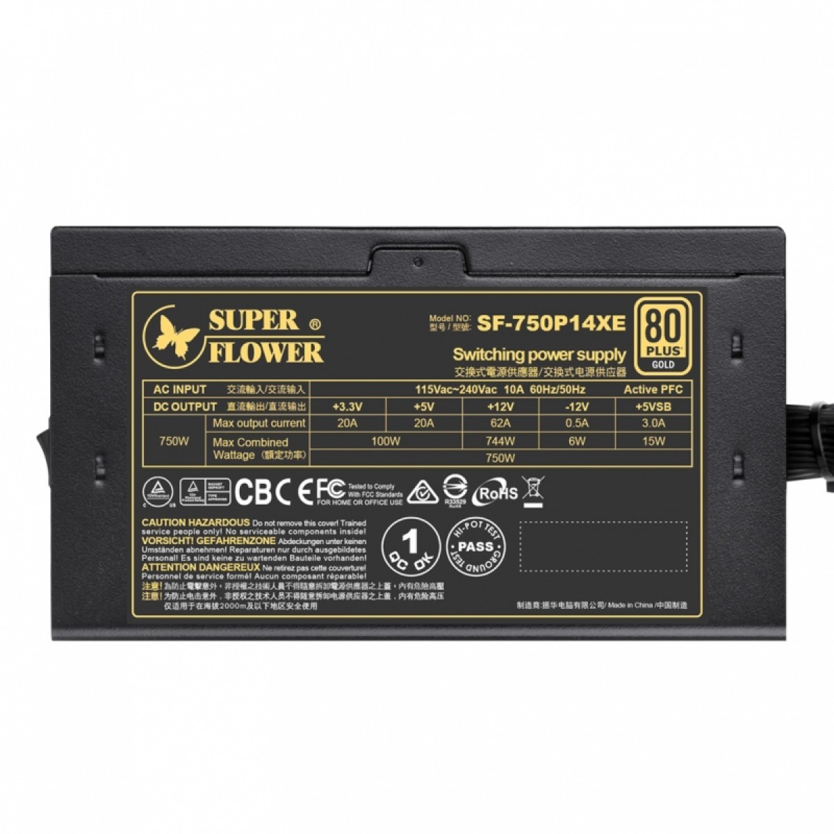 Fonte Super Flower LEGION GX PRO 750W, 80 Plus Gold, PFC Ativo, Semi-Modular, SF-750P14XE