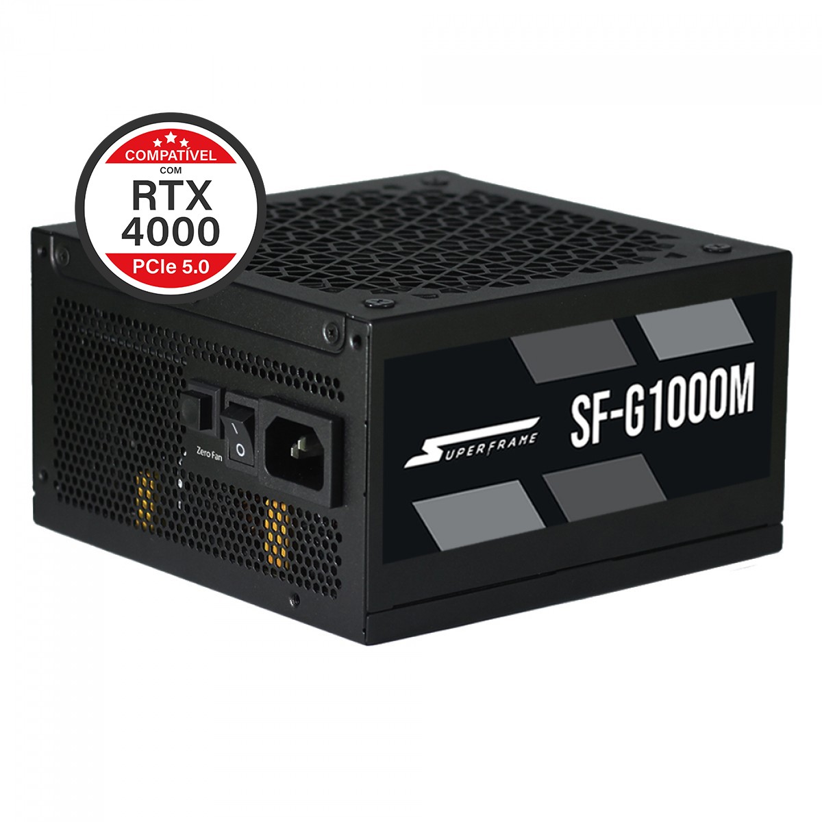 Fonte SuperFrame, 1000W, 80 Plus Gold, Full Modular, Com Conector PCIe 5.0, PFC Ativo, SF-G1000M