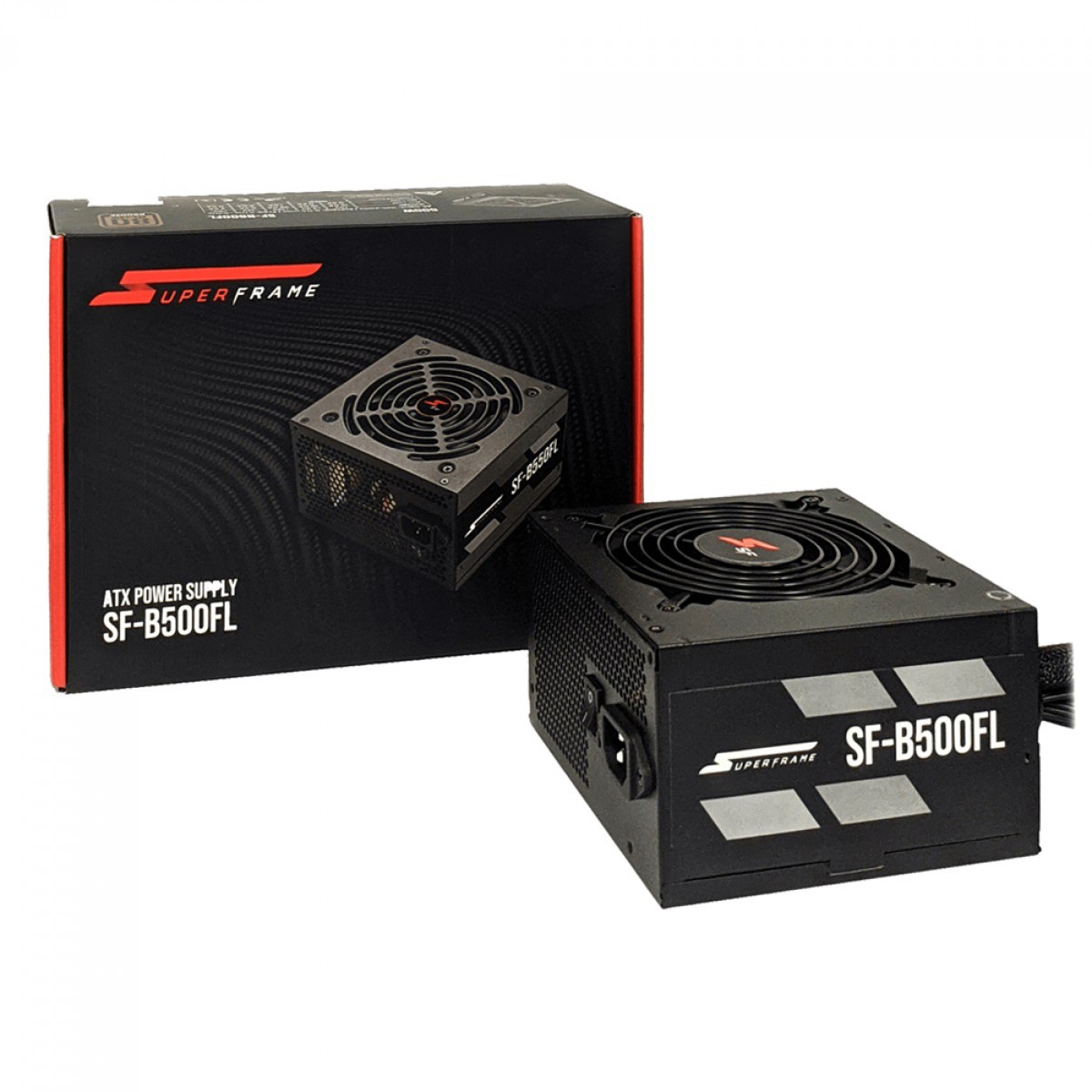 Fonte SuperFrame, 500W, 80 Plus Bronze, PFC Ativo, Cabos Flat, SF-B500FL