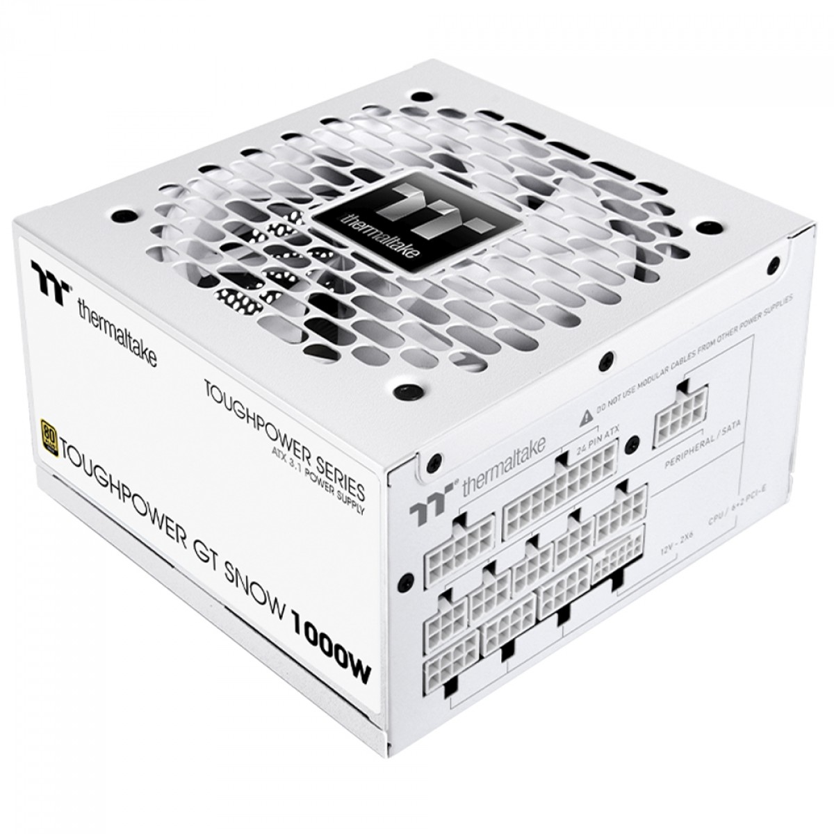 Fonte Thermaltake Toughpower GT Snow, 1000W, 80 Plus Gold, PFC Ativo, ATX 3.1, Full Modular, Branco, PS-TPT-1000FNFAGB-W