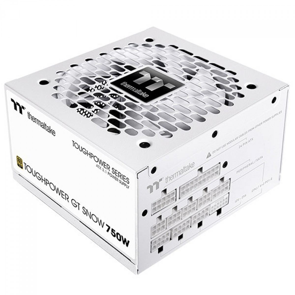 Fonte Thermaltake Toughpower GT Snow, 750W, 80 Plus Gold, PFC Ativo, ATX 3.1, Full Modular, Branco, PS-TPT-0750FNFAGB-W