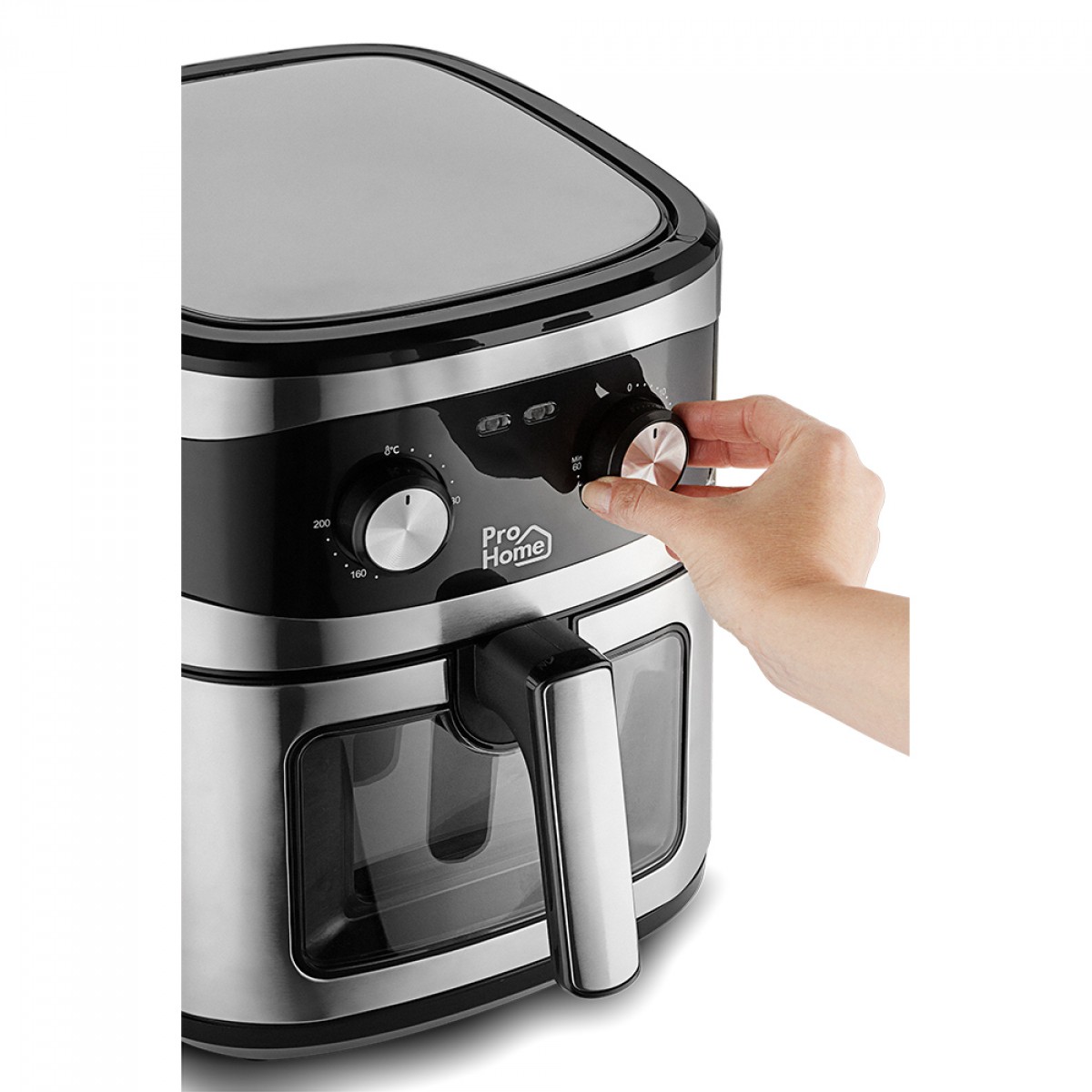 Fritadeira Elétrica Air Fryer Pro Home Classic, Com Visor, Capacidade 6.5L, 110V, Preto e Inox, PH-AF-CL1500WS7LS110A