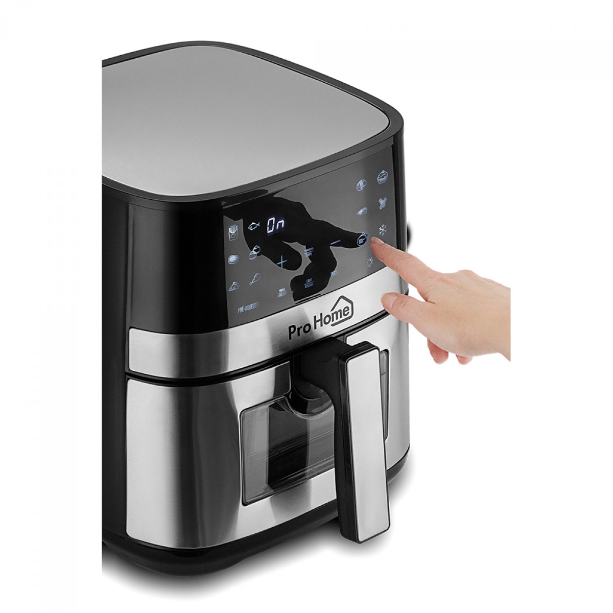 Fritadeira Elétrica Air Fryer Pro Home Classic PRO, 100% Digital, Com Visor, 6.5L, 110V, Preto e Inox, PH-AF-CP1500WS7LS110D