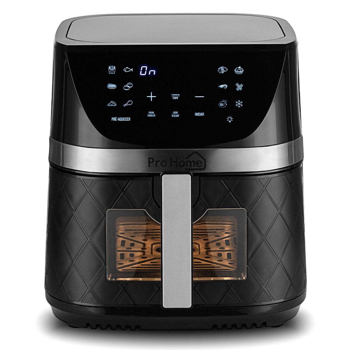 Fritadeira Elétrica Air Fryer Pro Home Family PRO, 100% Digital, Com Visor, 8L, 110V, Preto e Inox, PH-AF-FP1700WB8LS110D
