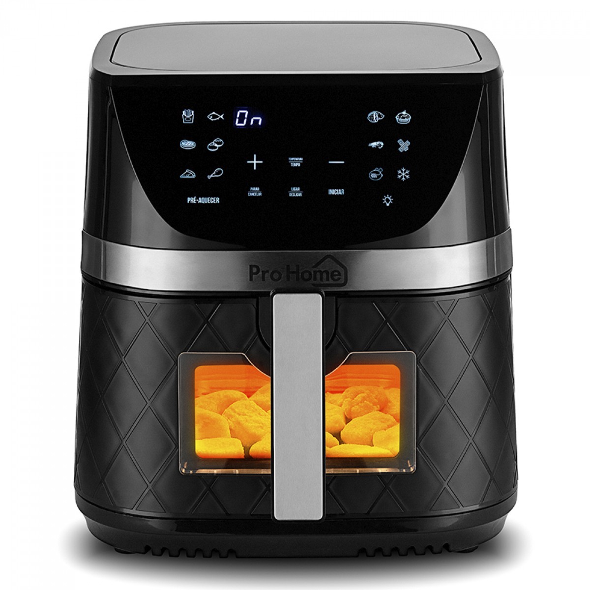 Fritadeira Elétrica Air Fryer Pro Home Family PRO, 100% Digital, Com Visor, 8L, 110V, Preto e Inox, PH-AF-FP1700WB8LS110D