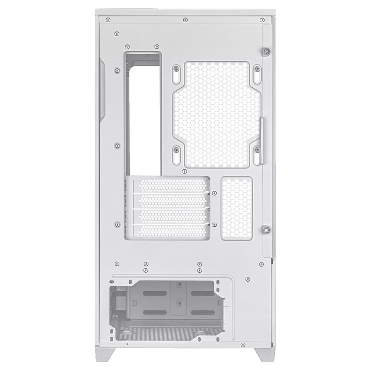 Gabinete Asus Prime AP202, ARGB, Mid Tower, Vidro Temperado, MATX, Sem Fonte, Sem Fan, Branco, 90DC00P3-B00000
