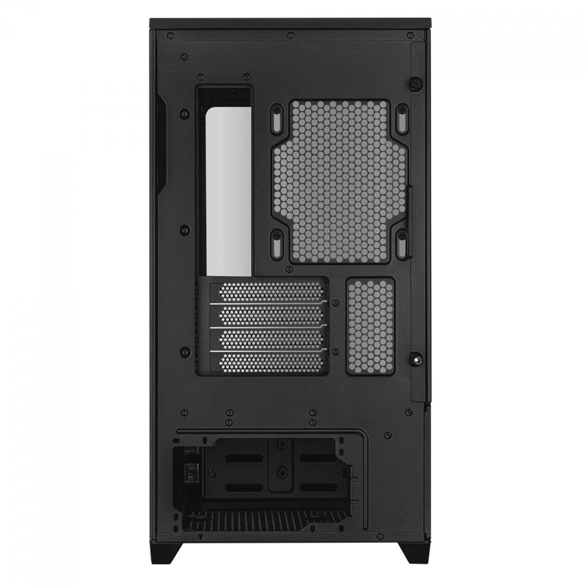 Gabinete Asus Prime AP202, ARGB, Mid Tower, Vidro Temperado, MATX, Sem Fonte, Sem Fan, Preto, 90DC00P0-B00000