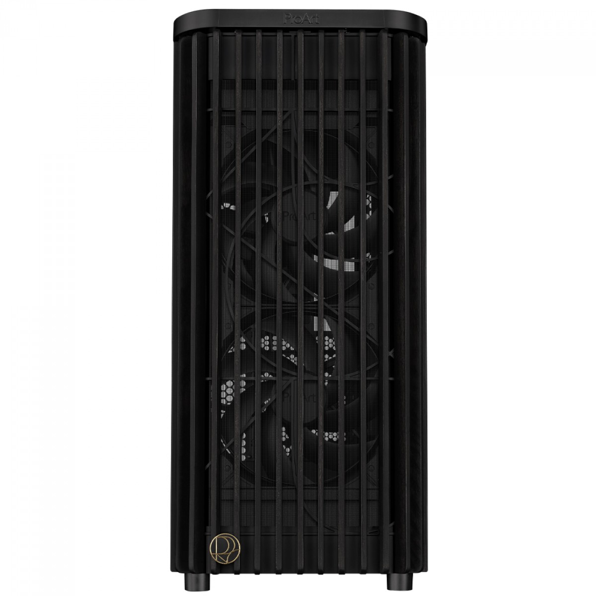 Gabinete Asus ProArt PA401 Wood Edition, Mid Tower, Vidro Temperado, ATX, Sem Fonte, Com 3 Fans, Preto, 90DC00M0-B30000