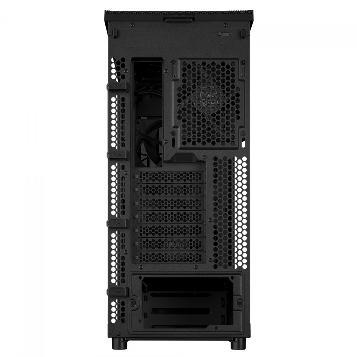Gabinete Asus ProArt PA401 Wood Edition, Mid Tower, Vidro Temperado, ATX, Sem Fonte, Com 3 Fans, Preto, 90DC00M0-B30000