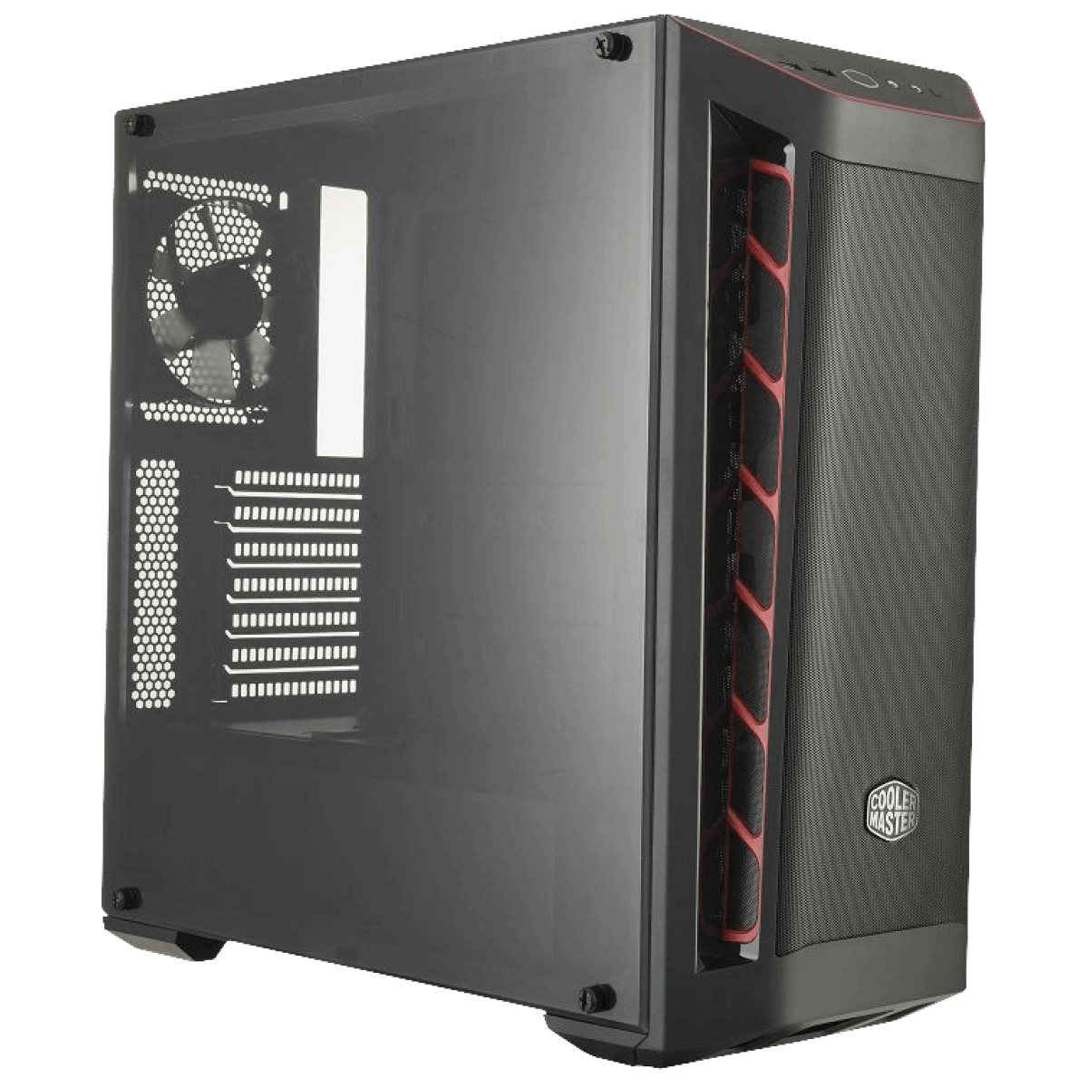 Gabinete Gamer Cooler Master Masterbox MB511, Mid Tower, Black, Sem Fonte, Com 1 Fan, MCB-B511D-KANN-S00-Red