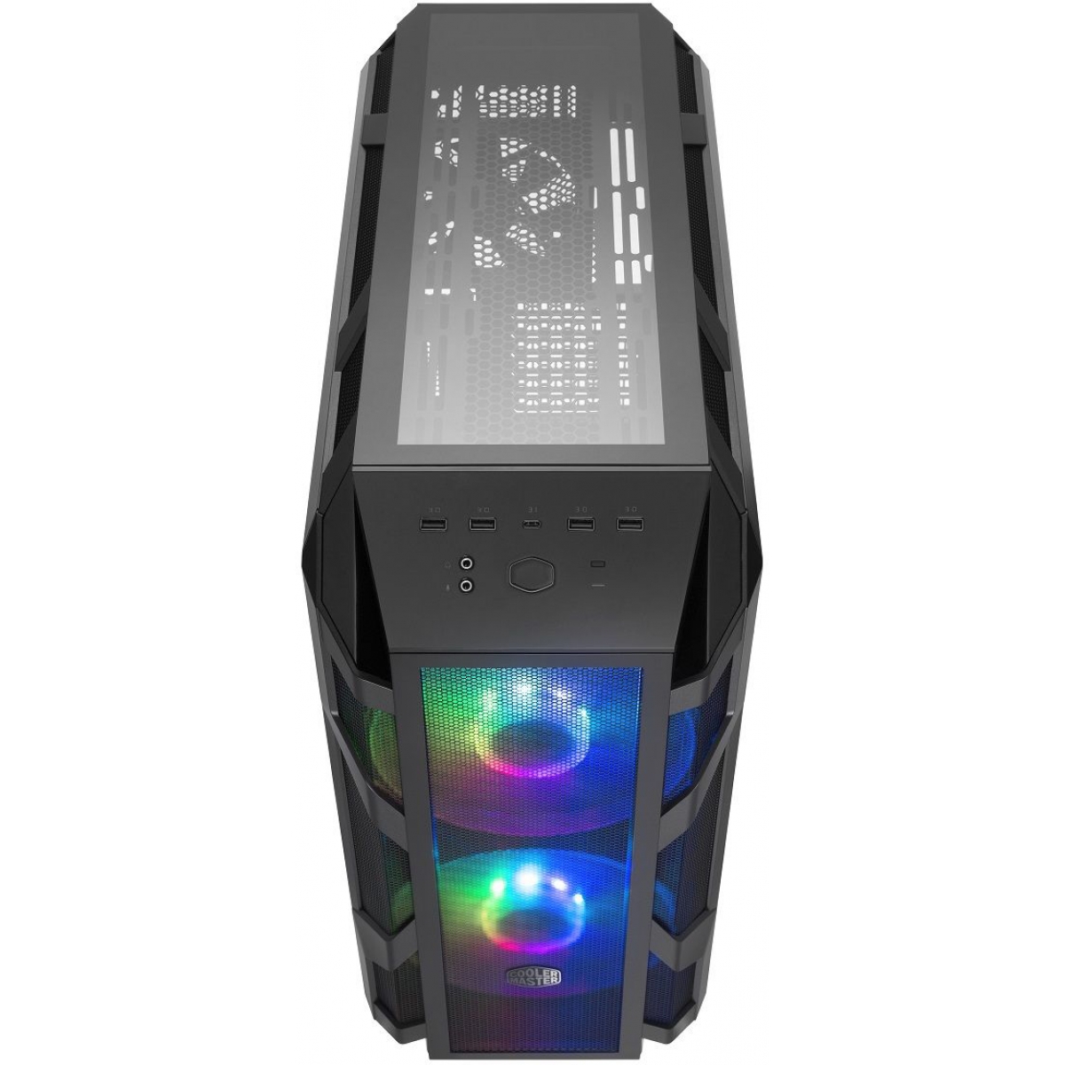 Gabinete Gamer Cooler Master, MasterCase H500M, Mid Tower, Vidro Temperado, Black, Sem Fonte, Com 3 Fans, MCM-H500M-IHNN-S00