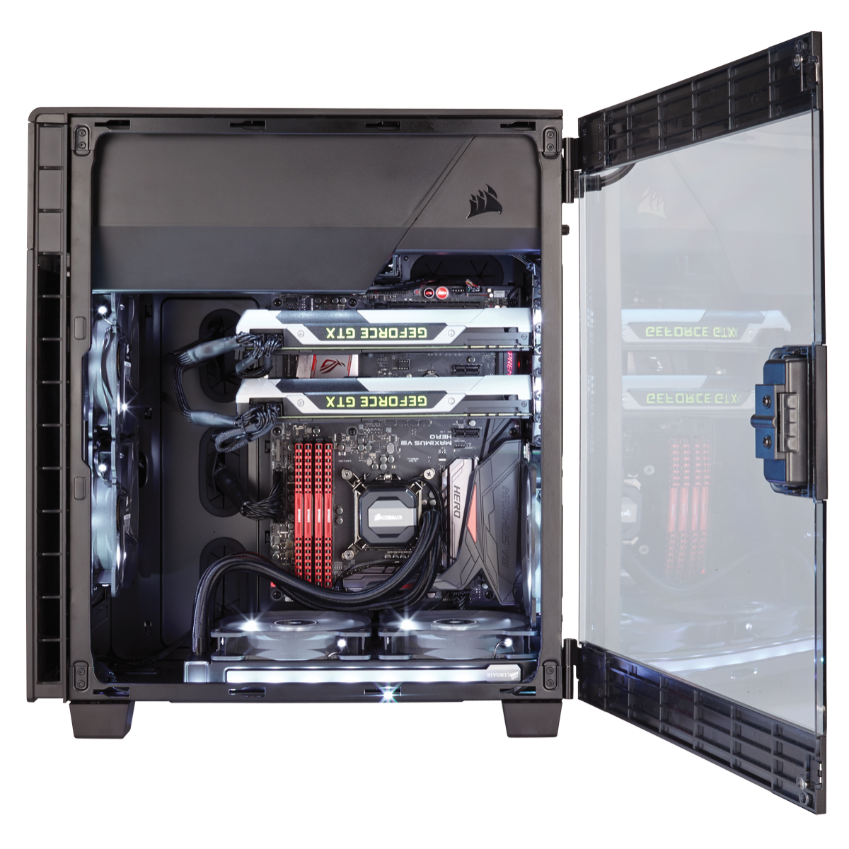 Gabinete Gamer Corsair Carbide Clear 600C Inverse, Full Tower, Com 3 Fans, Lateral em Acrílico, Sem Fonte, CC-9011079-WW