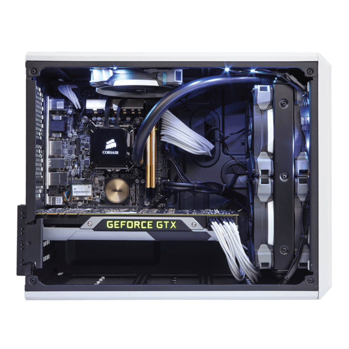 Gabinete Gamer Corsair Carbide Air 240, Mid Tower, Com 3 Fans, Lateral em Acrílico, White, Sem Fonte, CC-9011069-WW
