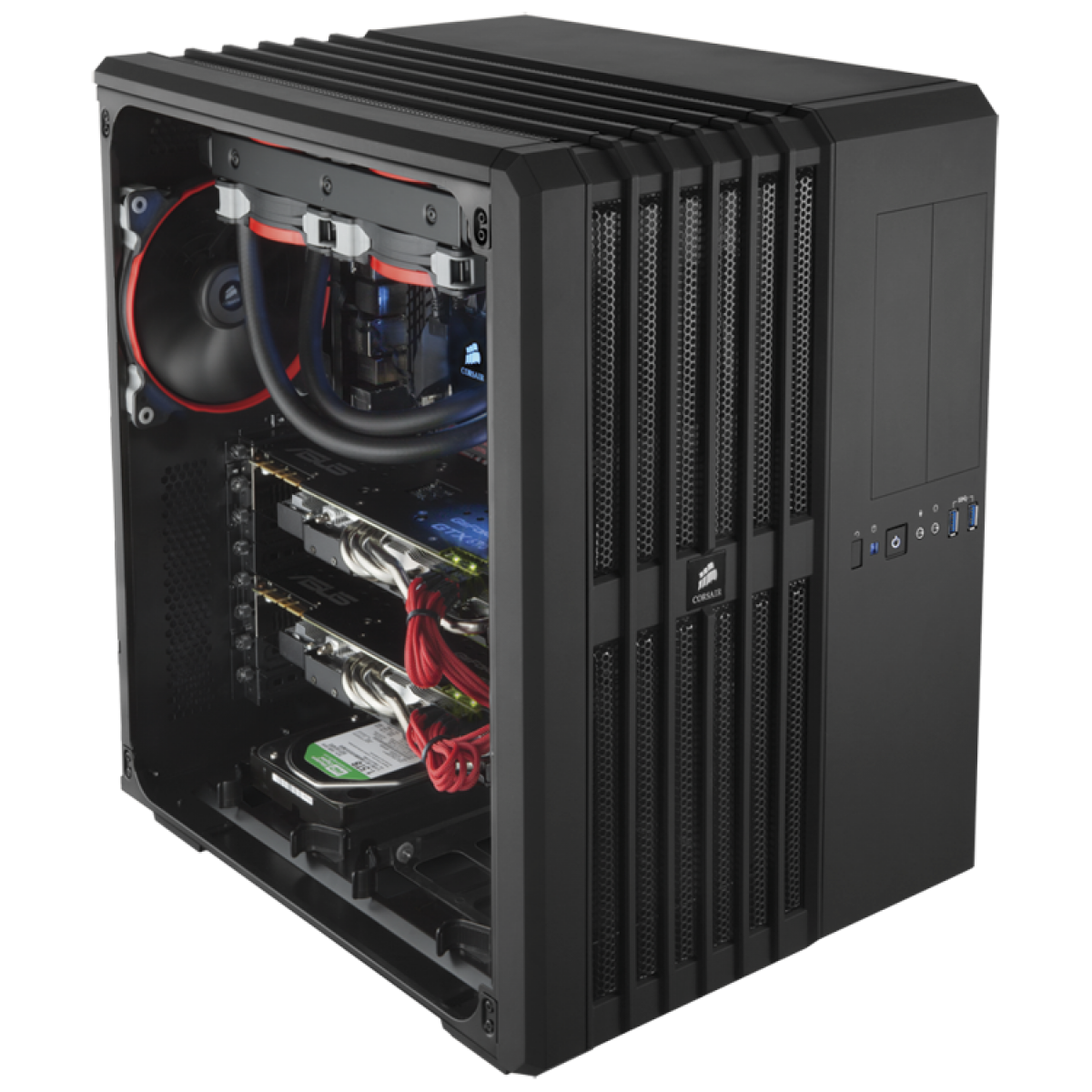 Gabinete Gamer Corsair Carbide Air 540, Mid Tower, Com 3 Fans, Lateral em Acrílico, Black, Sem Fonte, CC-9011030-WW