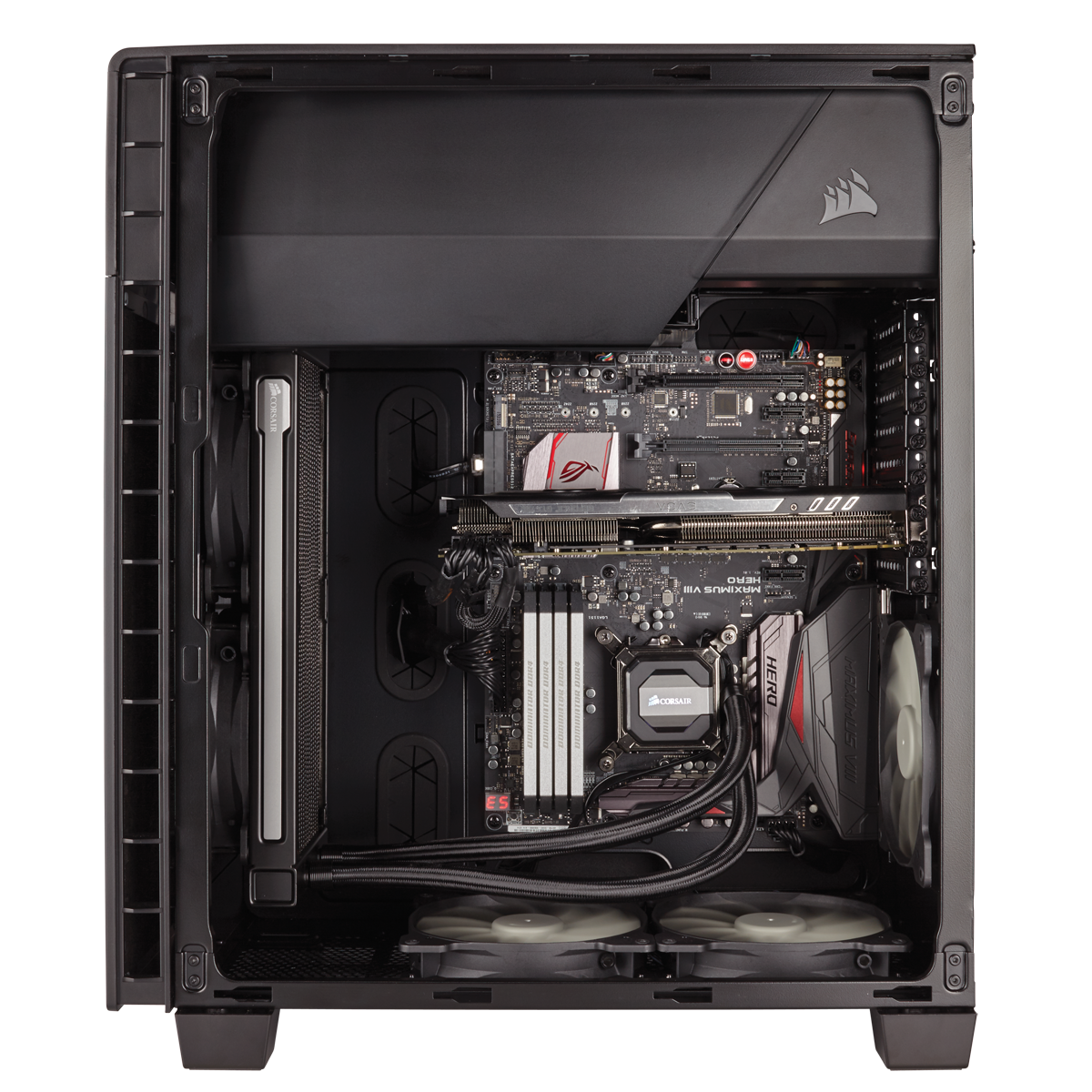 Gabinete Gamer Corsair Carbide Quiet 600Q Inverse, Full Tower, Com 3 Fans, Black, Sem Fonte, CC-9011080-WW