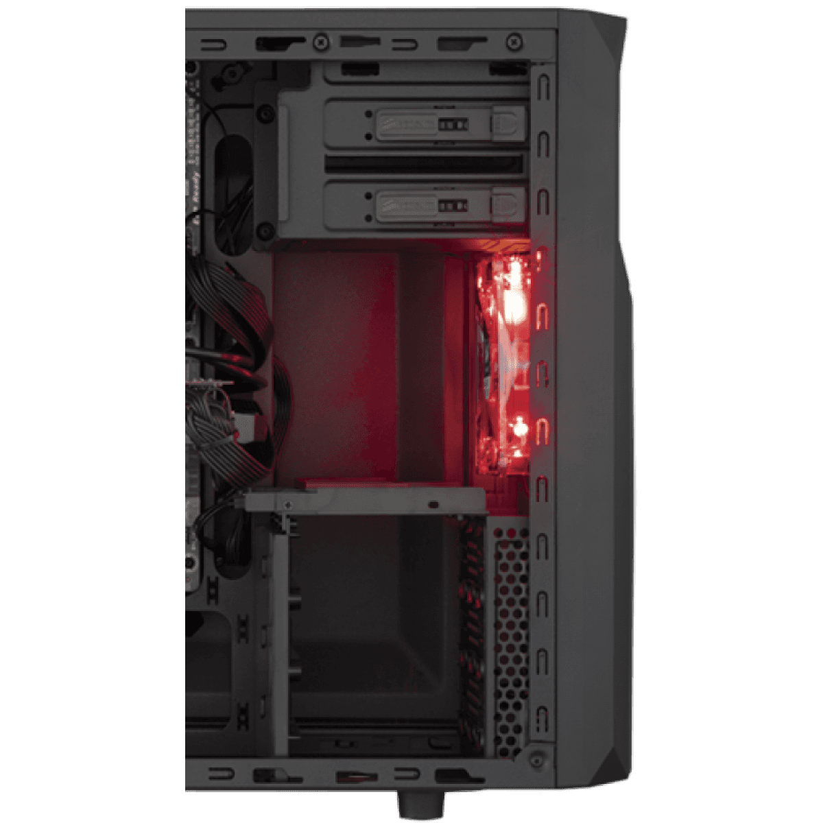 Gabinete Gamer Corsair Carbide SPEC-02 Led Red, Mid Tower, Com 2 Fans, Lateral em Acrílico, Black, Sem Fonte, CC-9011051-WW