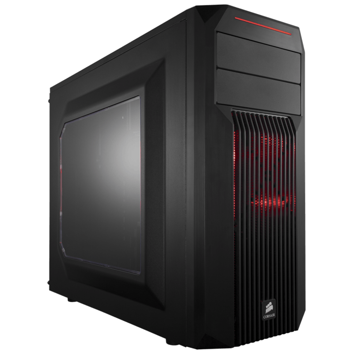 Gabinete Gamer Corsair Carbide SPEC-02 Led Red, Mid Tower, Com 2 Fans, Lateral em Acrílico, Black, Sem Fonte, CC-9011051-WW