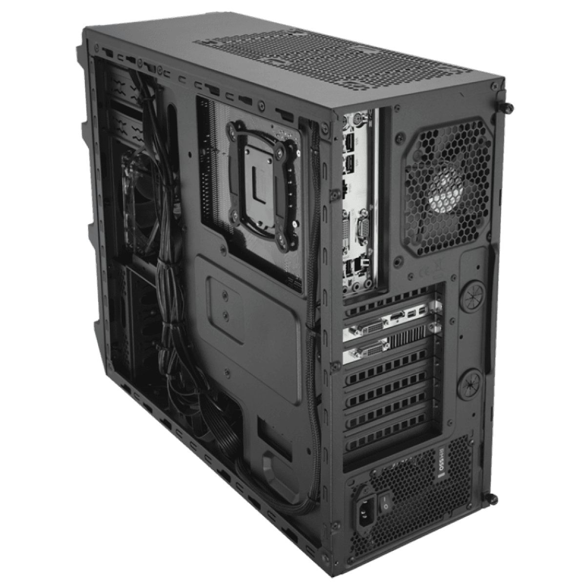 Gabinete Gamer Corsair Carbide SPEC-03, Mid Tower, Com 2 Fans, Lateral em Acrílico, Black, Sem Fonte, CC-9011052-WW