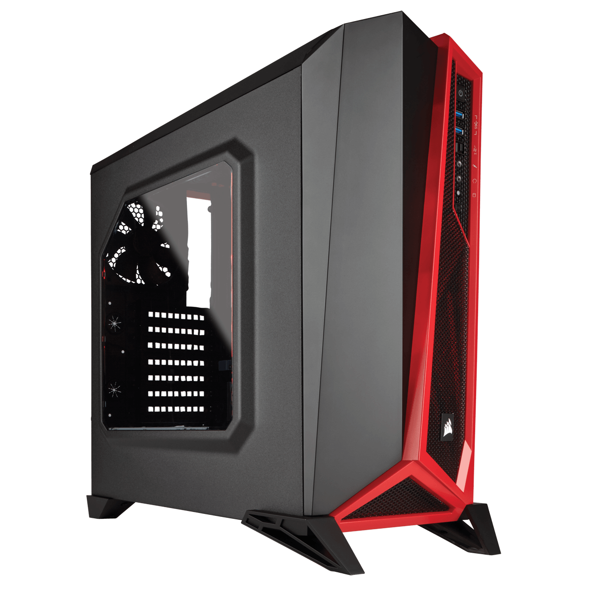 Gabinete Gamer Corsair Carbide Spec Alpha, Mid Tower, Com 3 Fans, Lateral em Acrílico, Black-Red, Sem Fonte, CC-9011085-WW